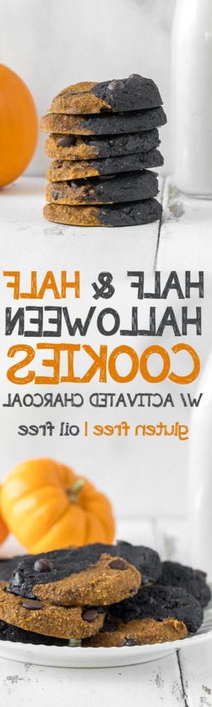 Μπισκότα Halloween Μισό-Μισό με Ενεργό Άνθρακα και Κολοκύθα, Χωρίς Γλουτένη & Λάδι