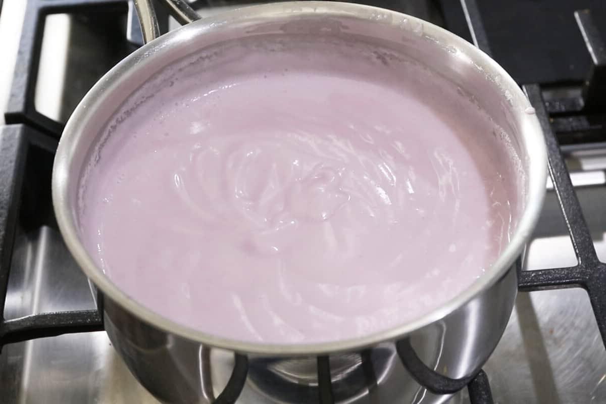 whisked mixture in a pot