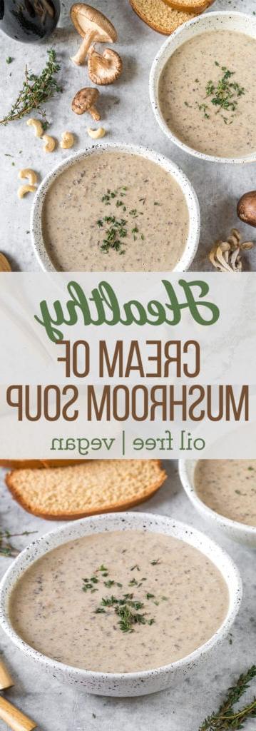 Φυτική Κρεμώδης Σούπα Μανιταριών χωρίς Λάδι, έτοιμη για σερβίρισμα