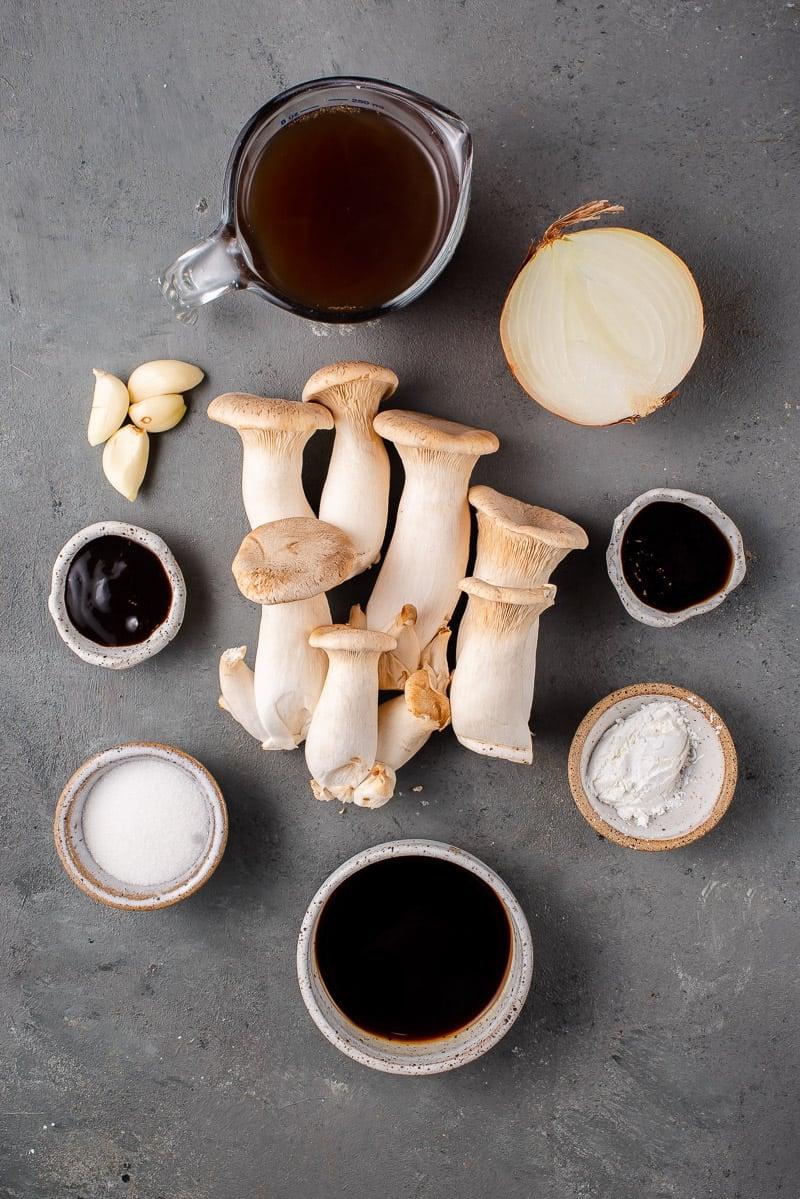 ingredients on gray board