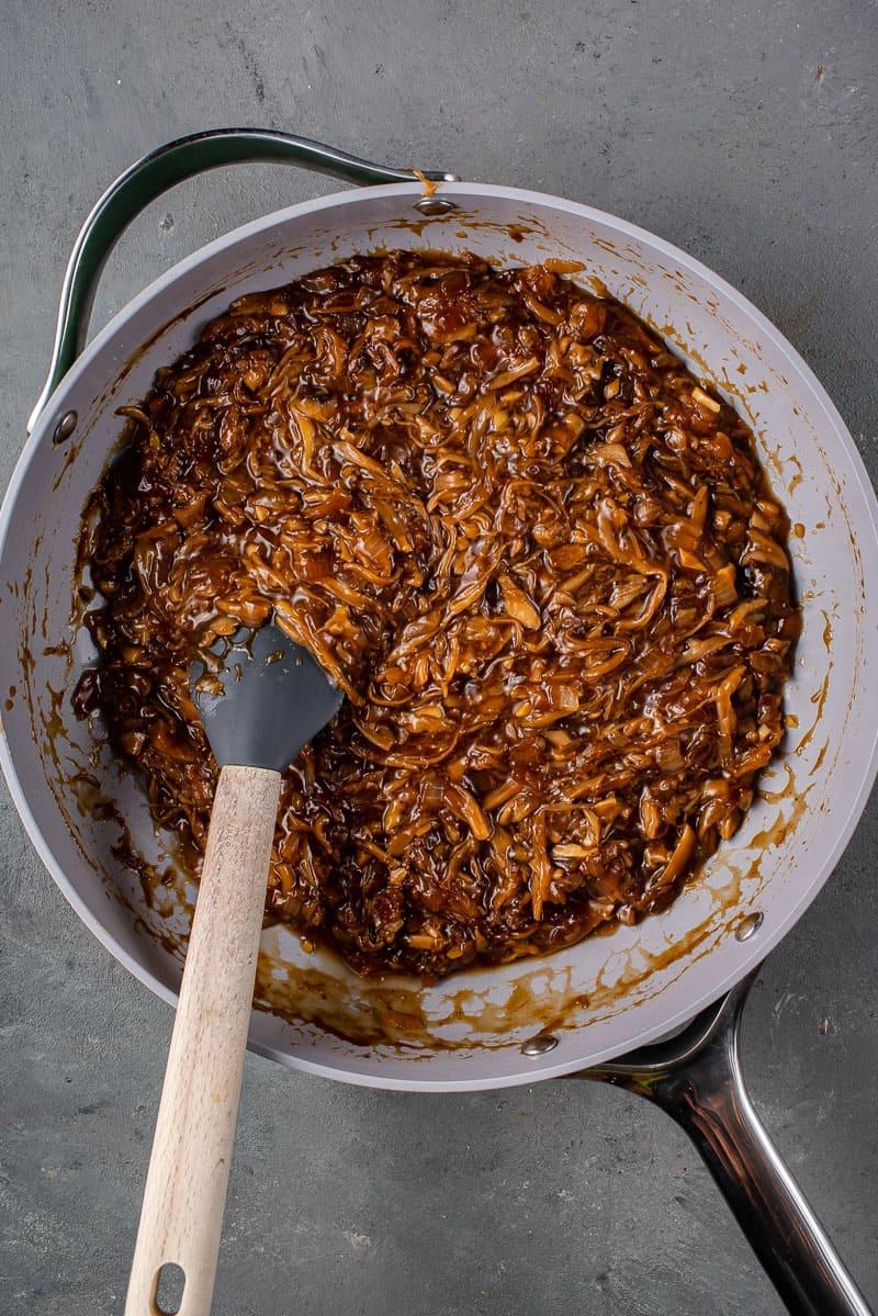 mushroom filling in pan