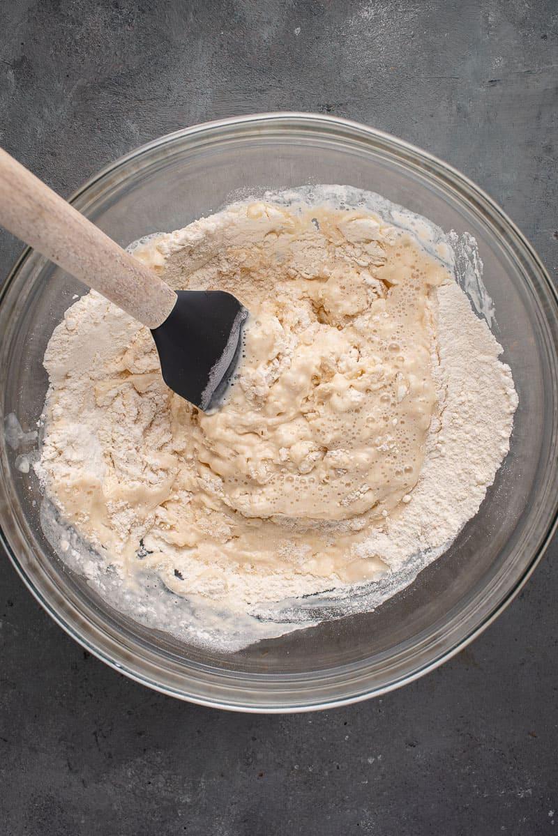 dough ingredients to siopao in bowl