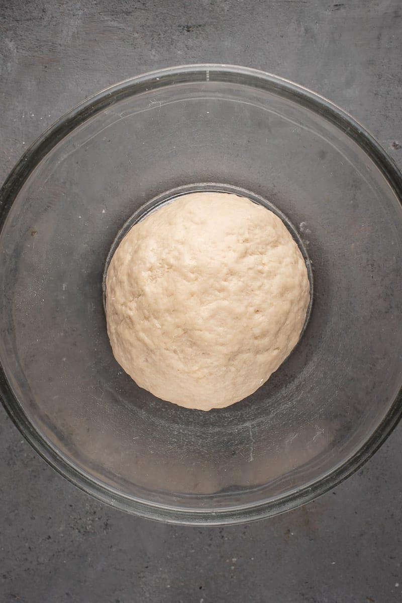 siopao dough in glass bowl
