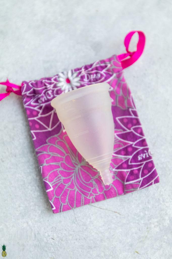 overhead photo of menstrual cup