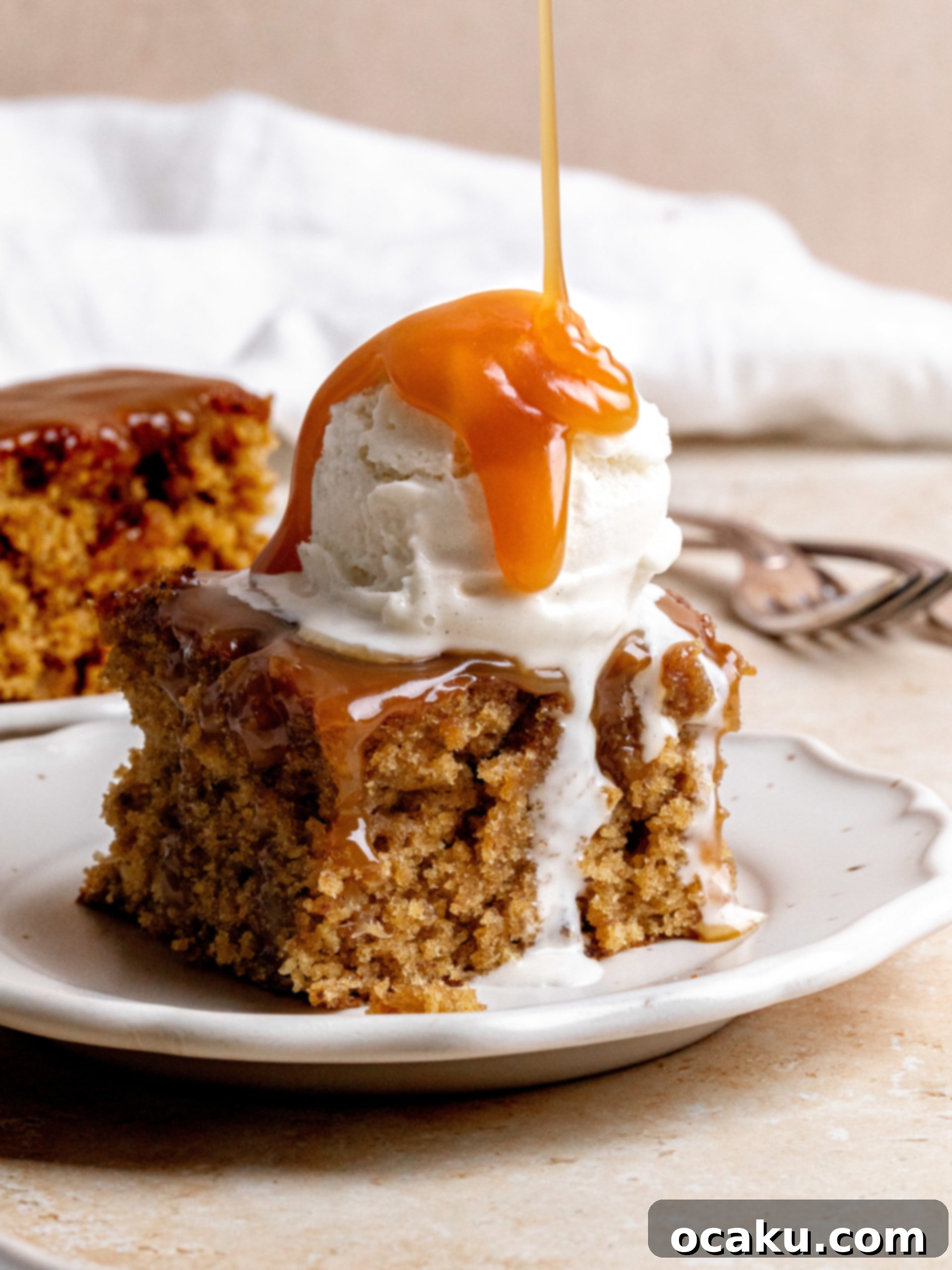 Sticky Toffee Pudding ready to be served