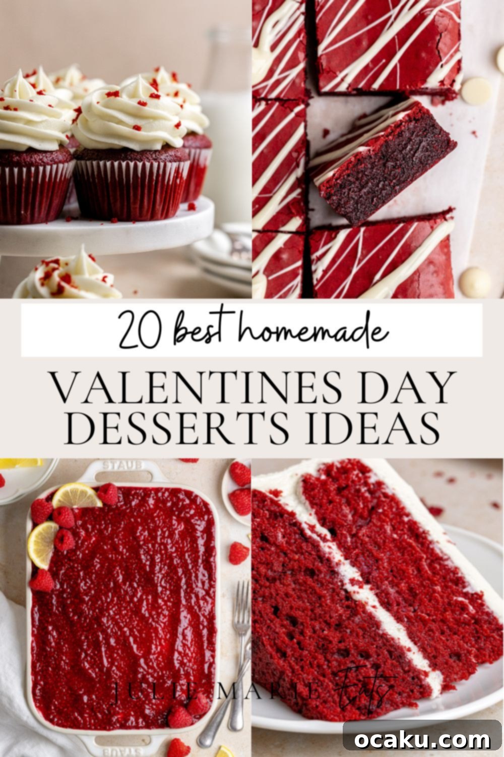 A beautifully decorated table with various Valentine's Day desserts, perfect for a romantic celebration.