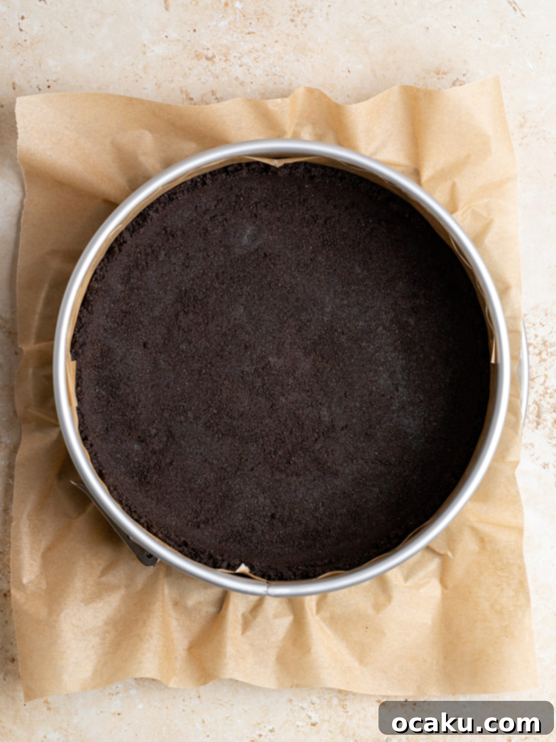 Easy No-Bake Oreo Cheesecake 4 Folding crushed Oreos into the creamy cheesecake mixture