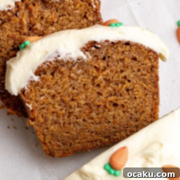Spiced Carrot Loaf 9 A beautiful Carrot Cake Loaf Cake with Cream Cheese Frosting