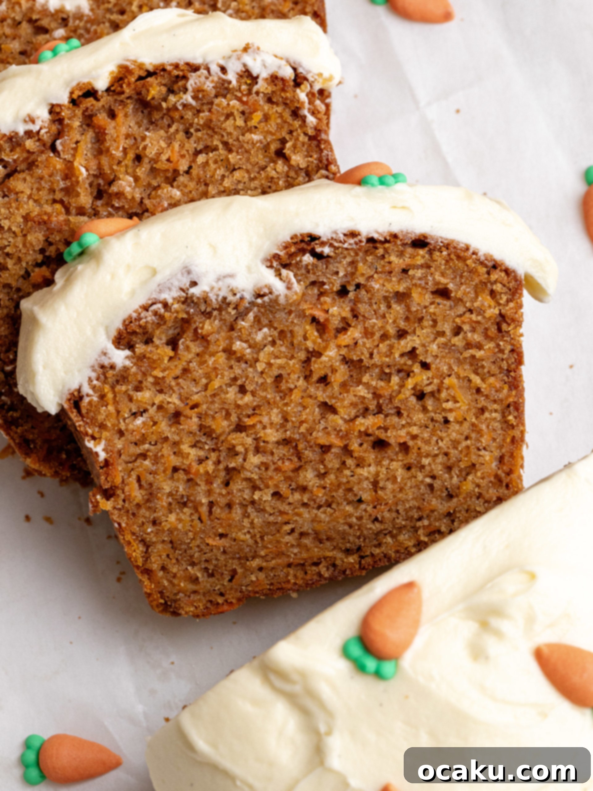 Spiced Carrot Loaf 7 A freshly baked carrot cake loaf cooling on a wire rack.