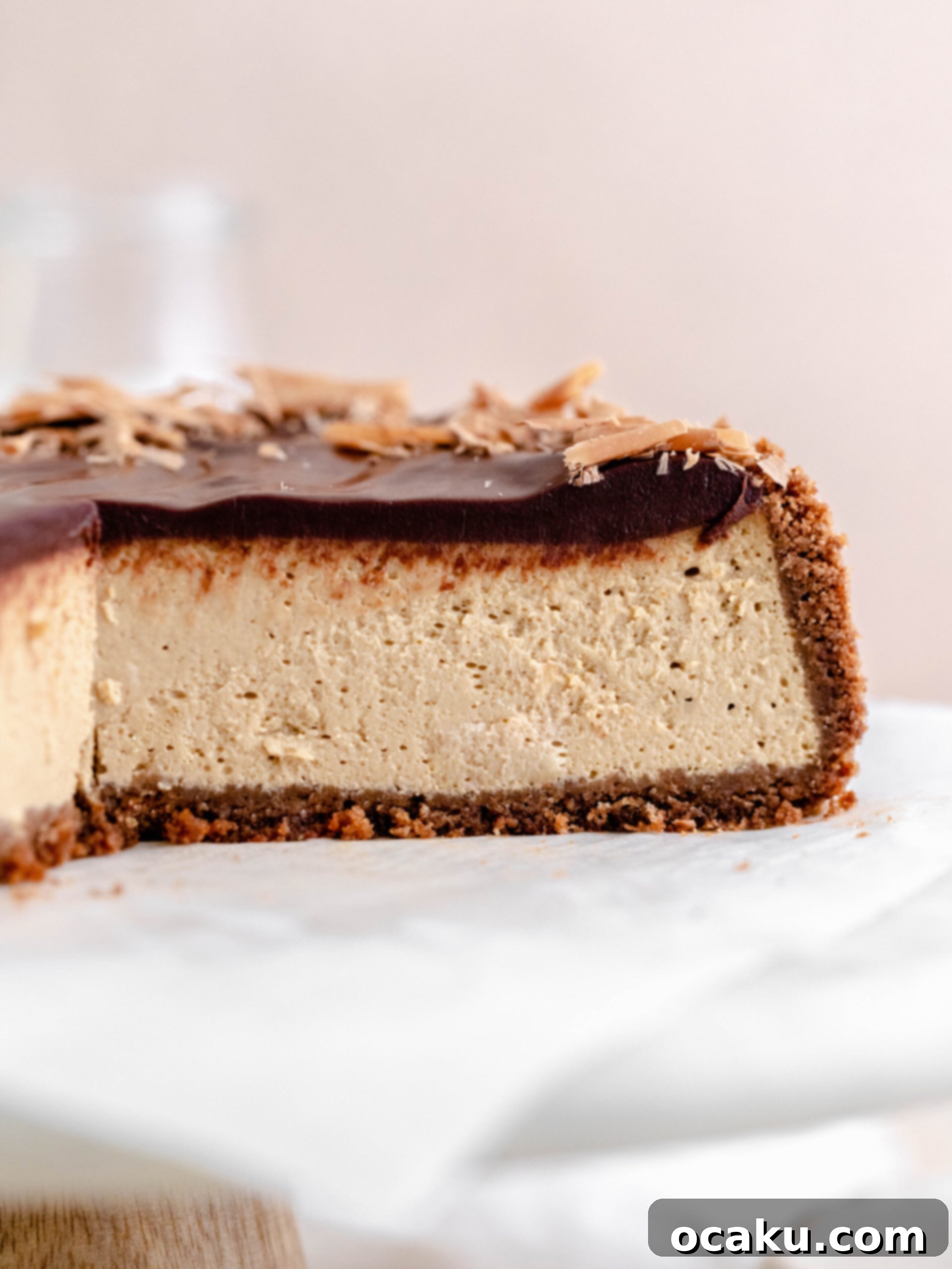 Showing the inside of the Espresso cheesecake.