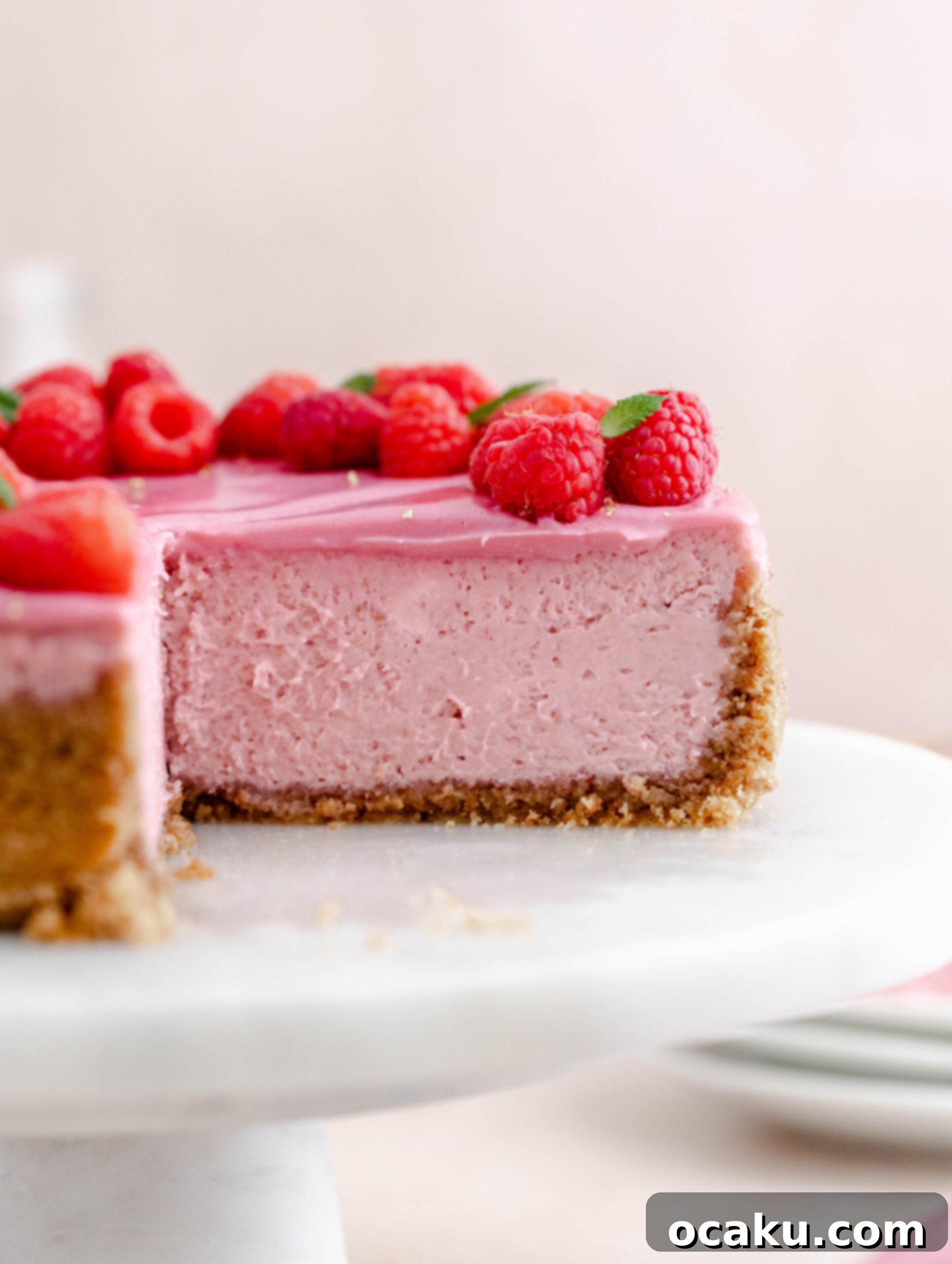 Fresh ingredients laid out for making Raspberry Cheesecake