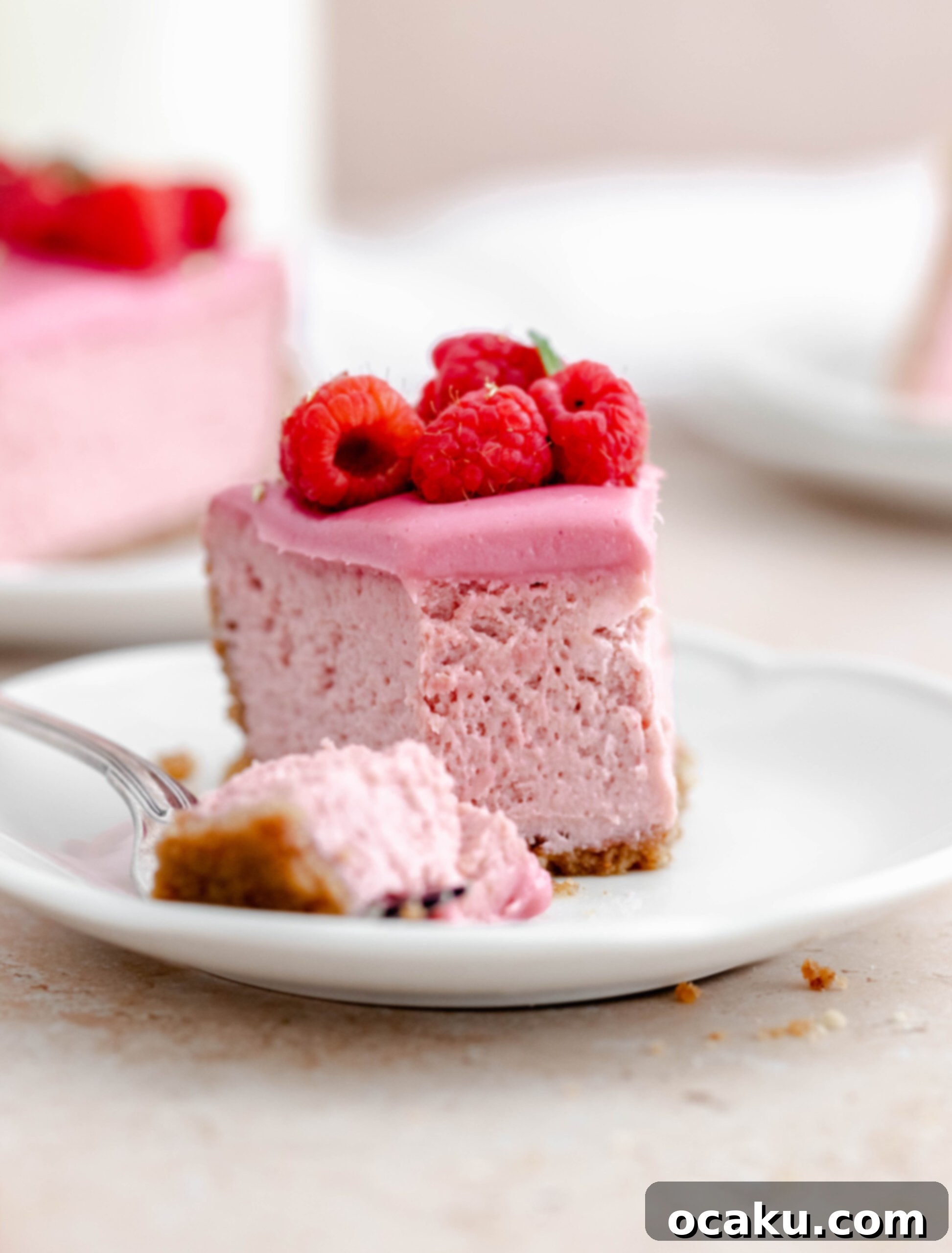 Raspberry Cheesecake chilling in the refrigerator