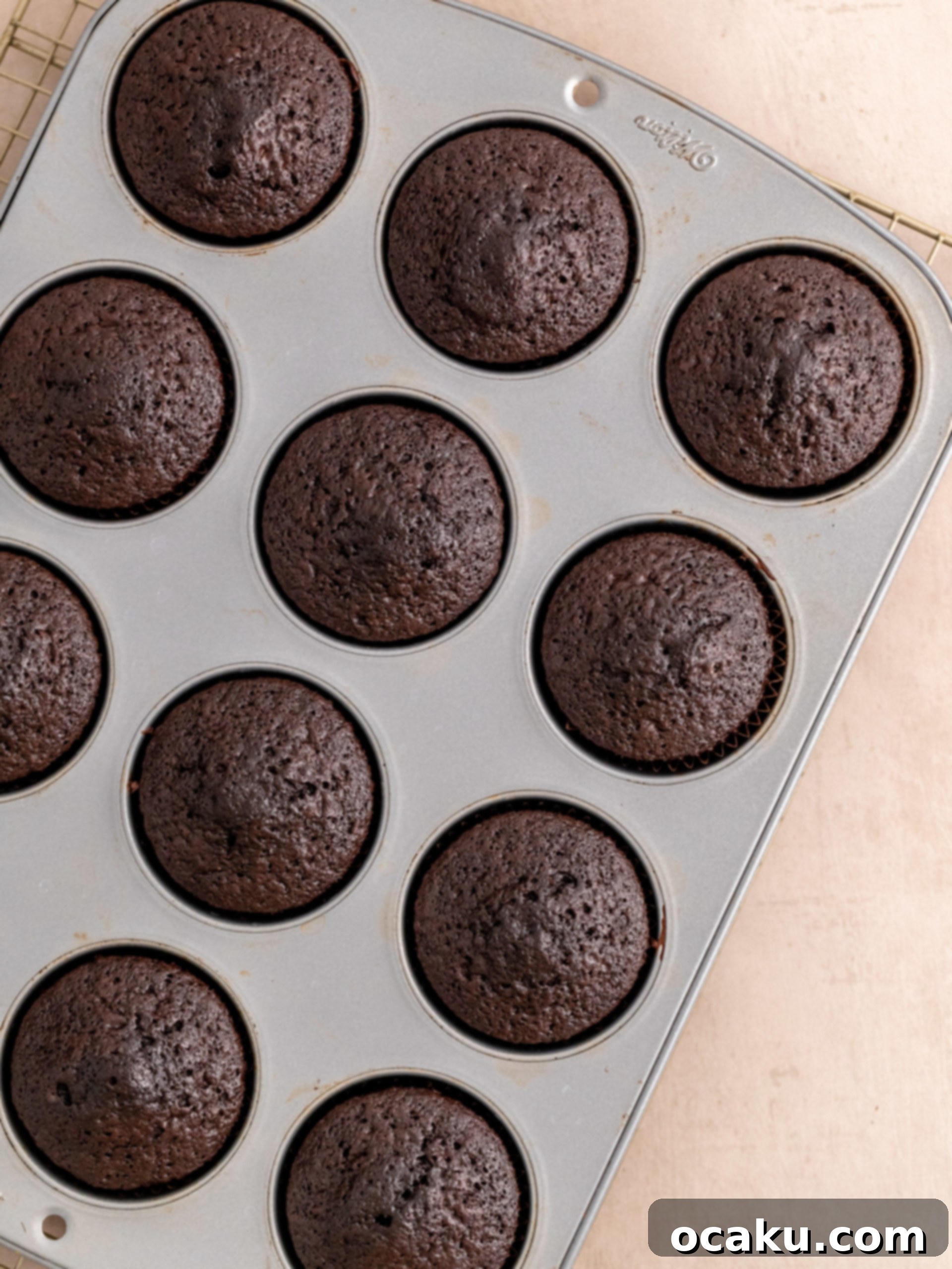Cupcakes cooling on a wire rack