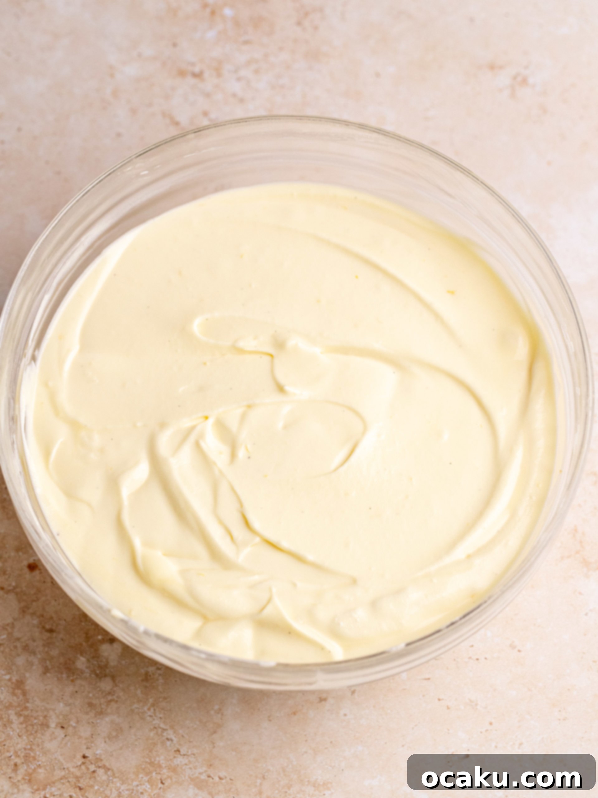 Close-up of fluffy mascarpone cream