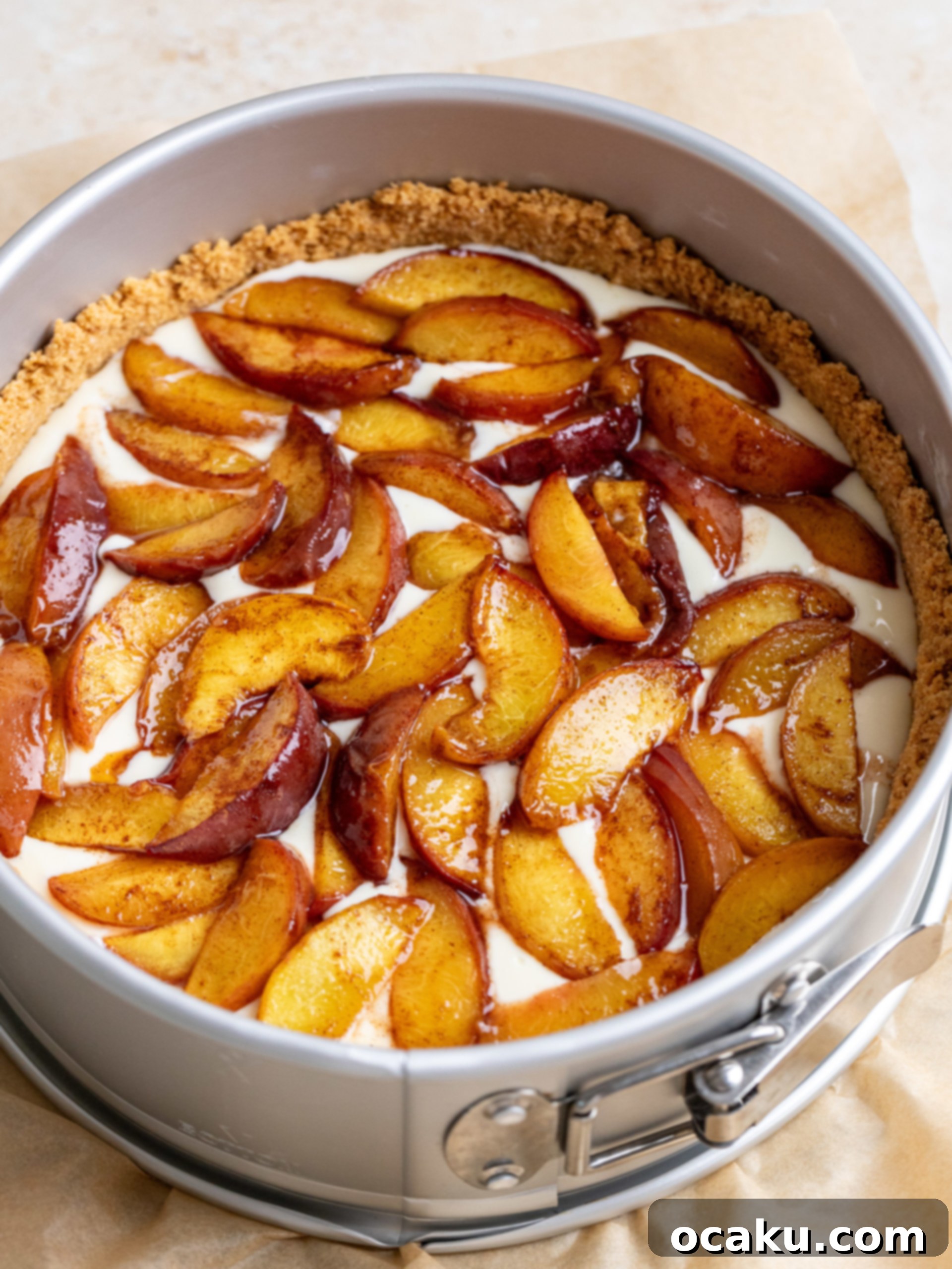 Melted butter being poured into the crumble mixture, then mixed with a fork.