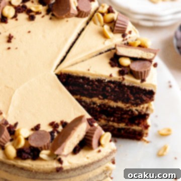 The Ultimate Decadent Peanut Butter Chocolate Layer Cake