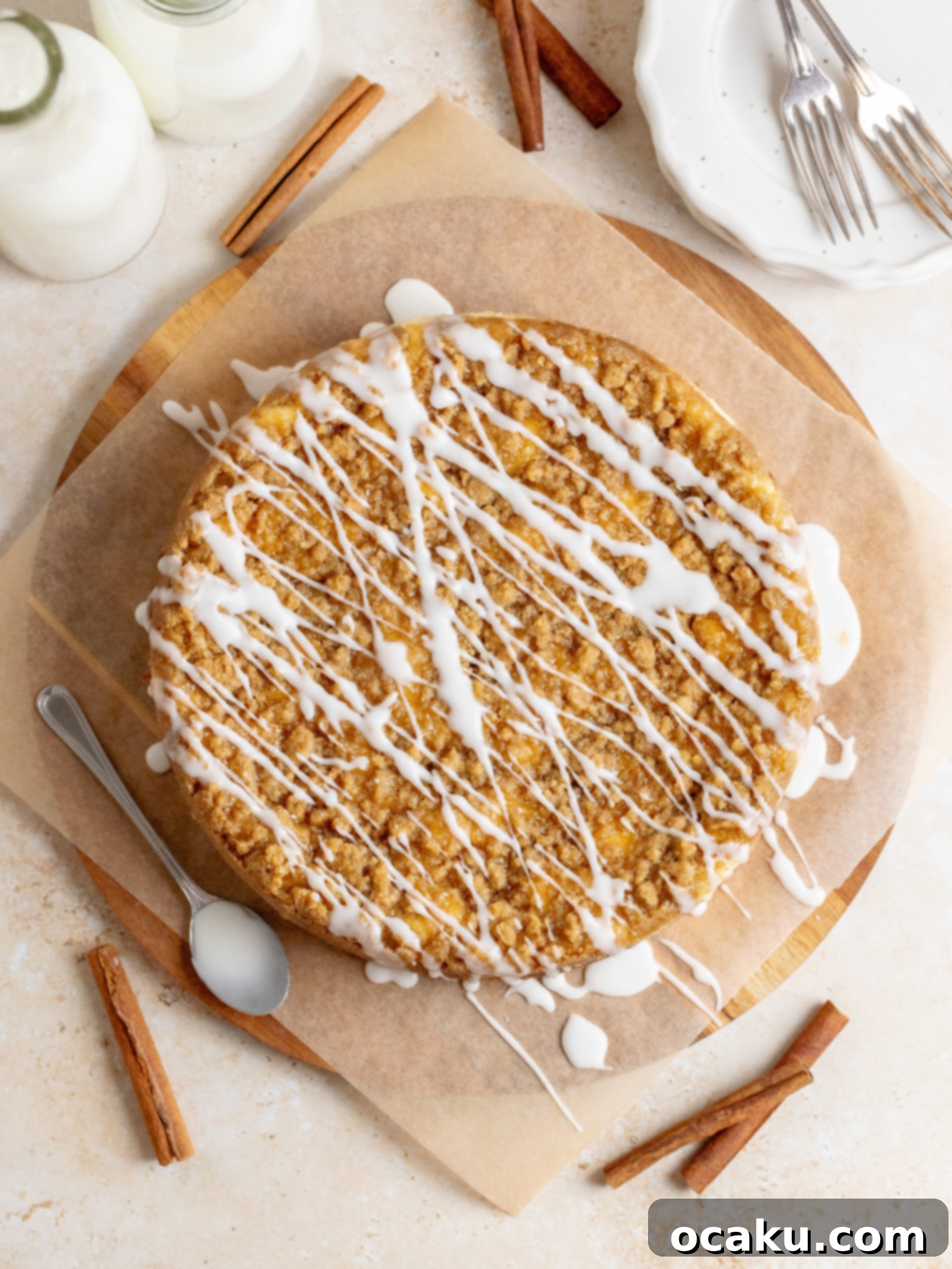 Coffee Cake Cheesecake baking in a water bath