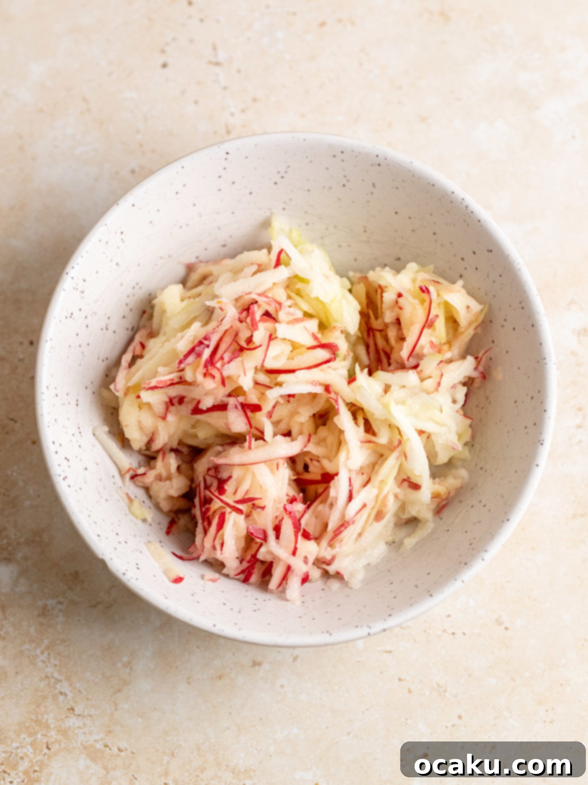 Step-by-step image demonstrating how to make smooth caramel buttercream for the apple cake.