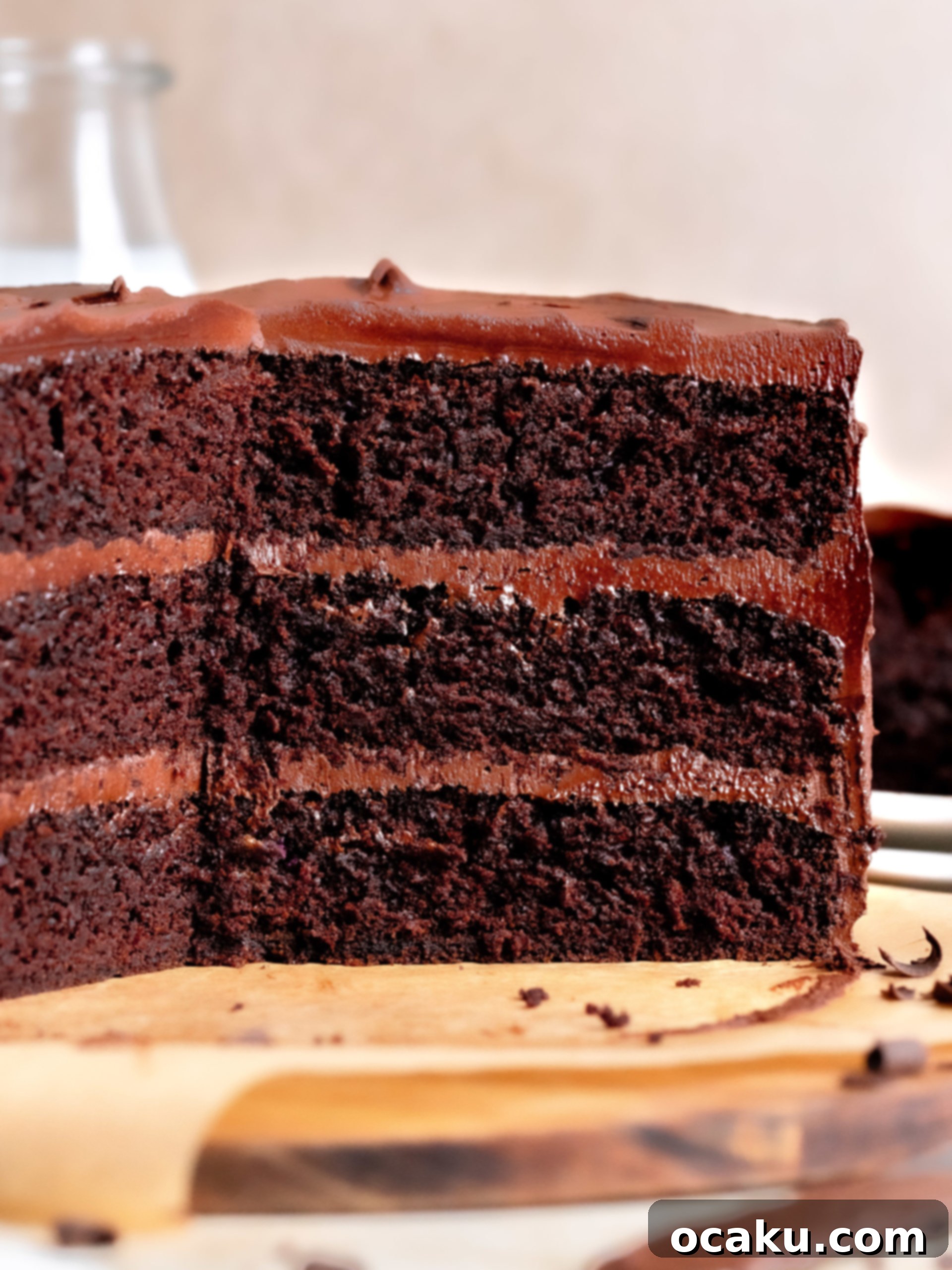 Matilda's Irresistibly Moist Cake 7 A beautifully decorated Matilda's chocolate cake, showcasing its rich frosting and smooth finish.