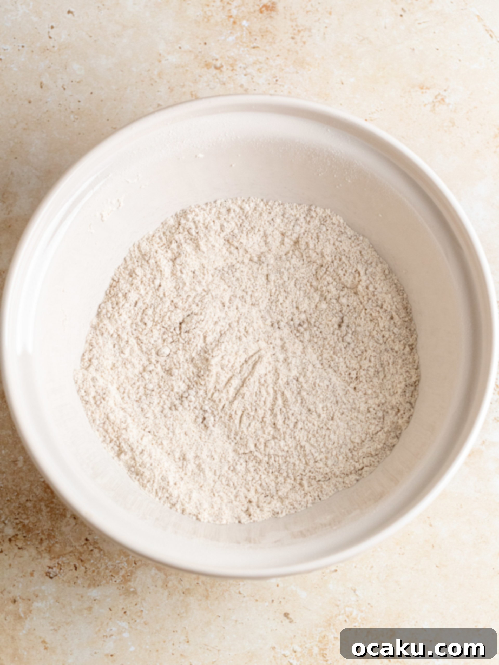 Step-by-step image of mixing dry ingredients.