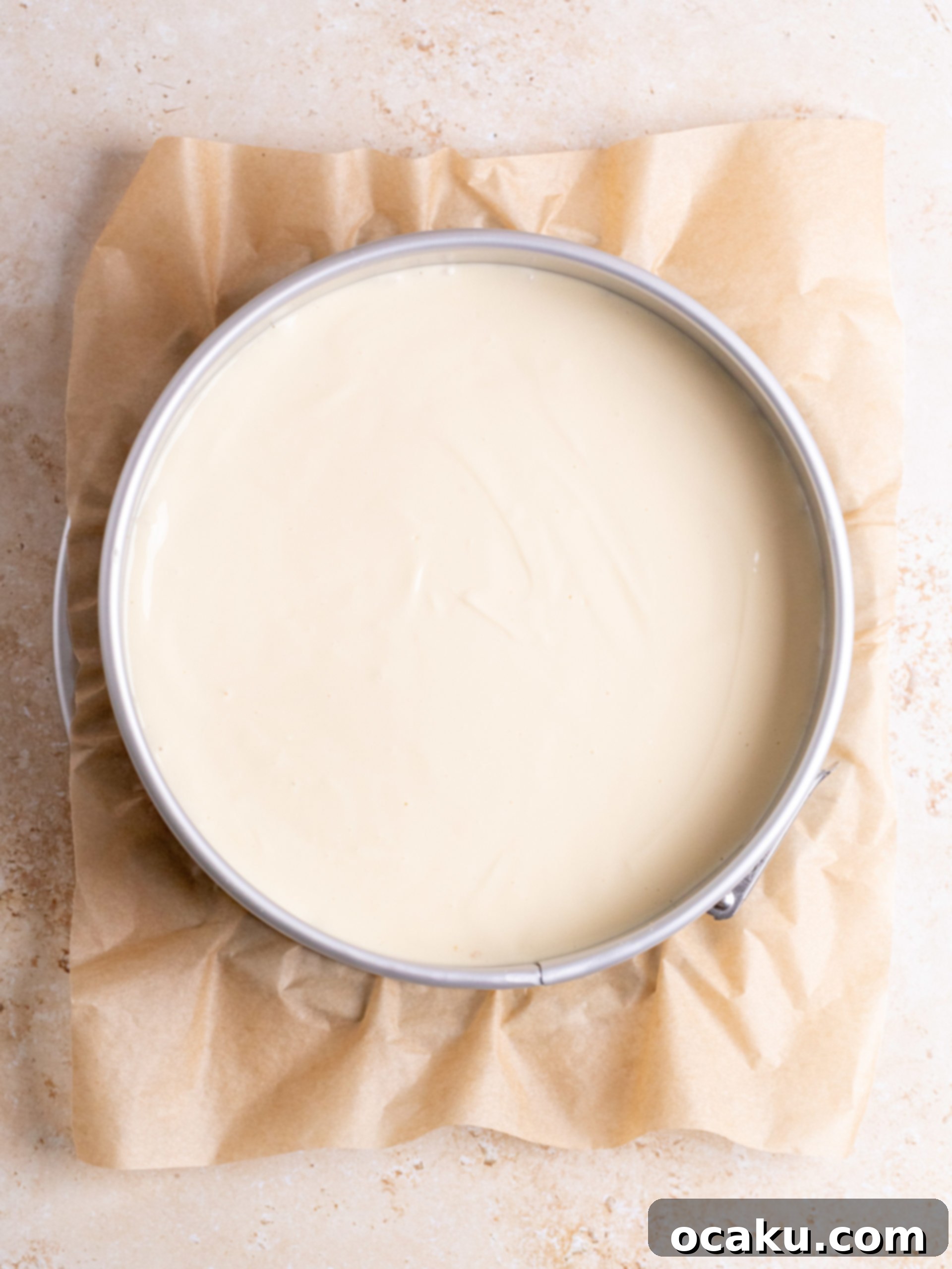 Baked cookie crust in a springform pan, ready for the filling.