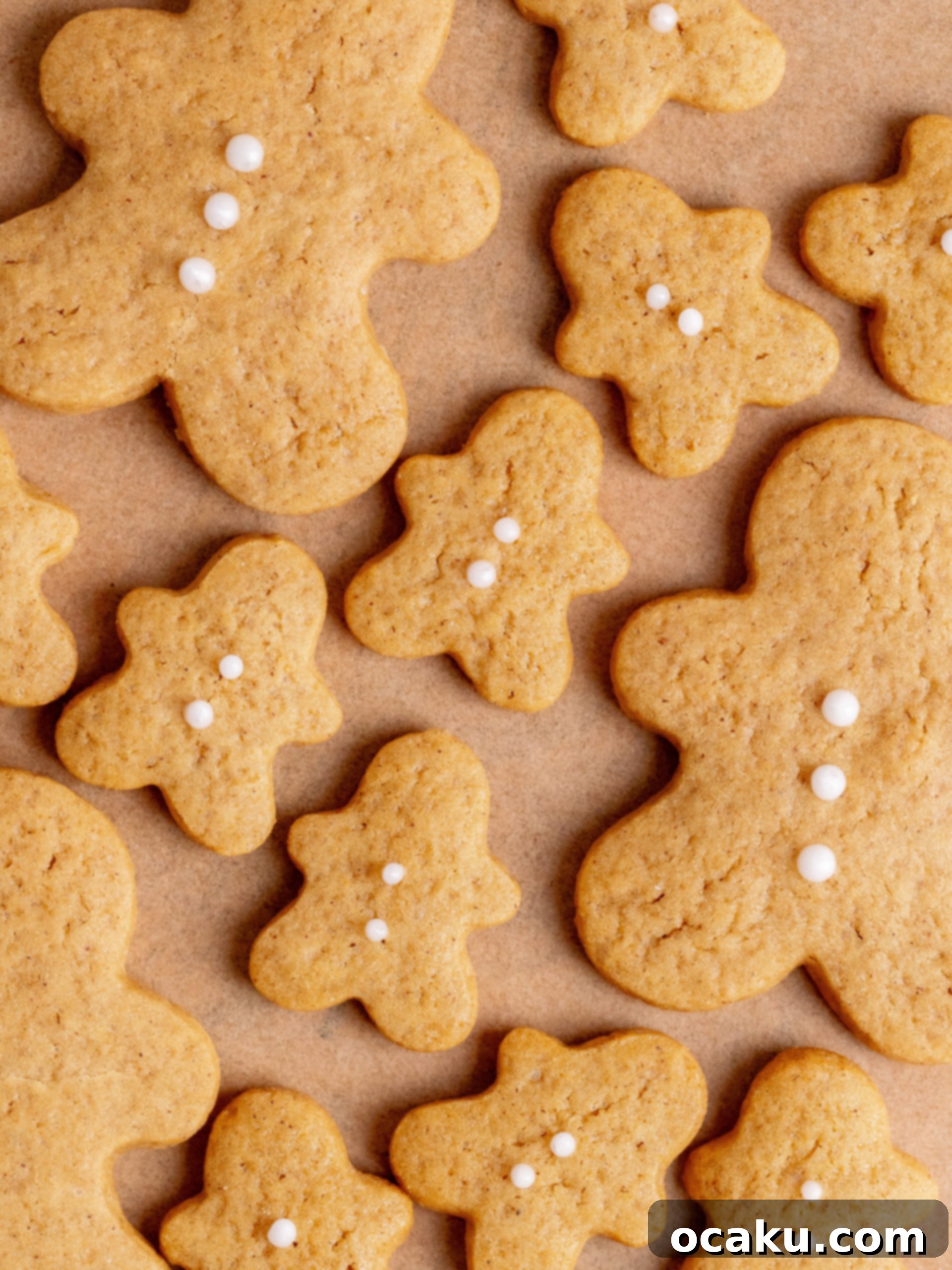 Close-up of a gingerbread cookie dough ready for cutting.
