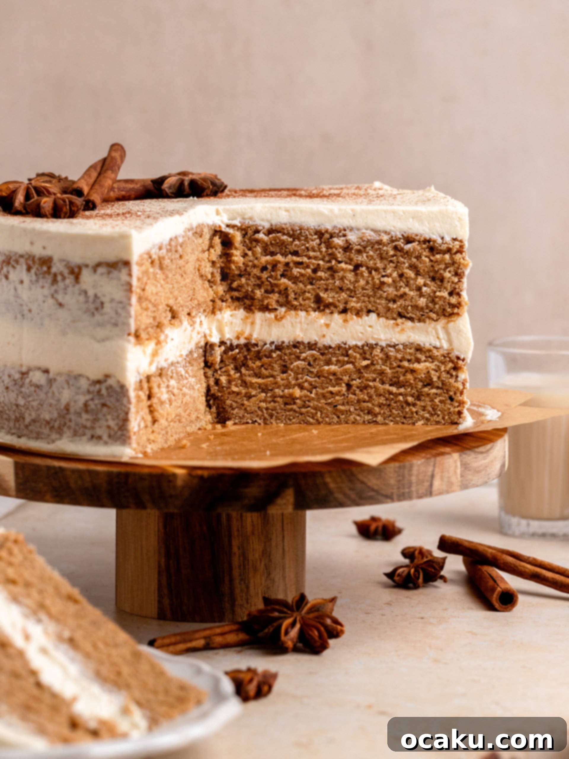 Thanksgiving Sweet Endings 14 Chai Cake with brown sugar cream cheese frosting.