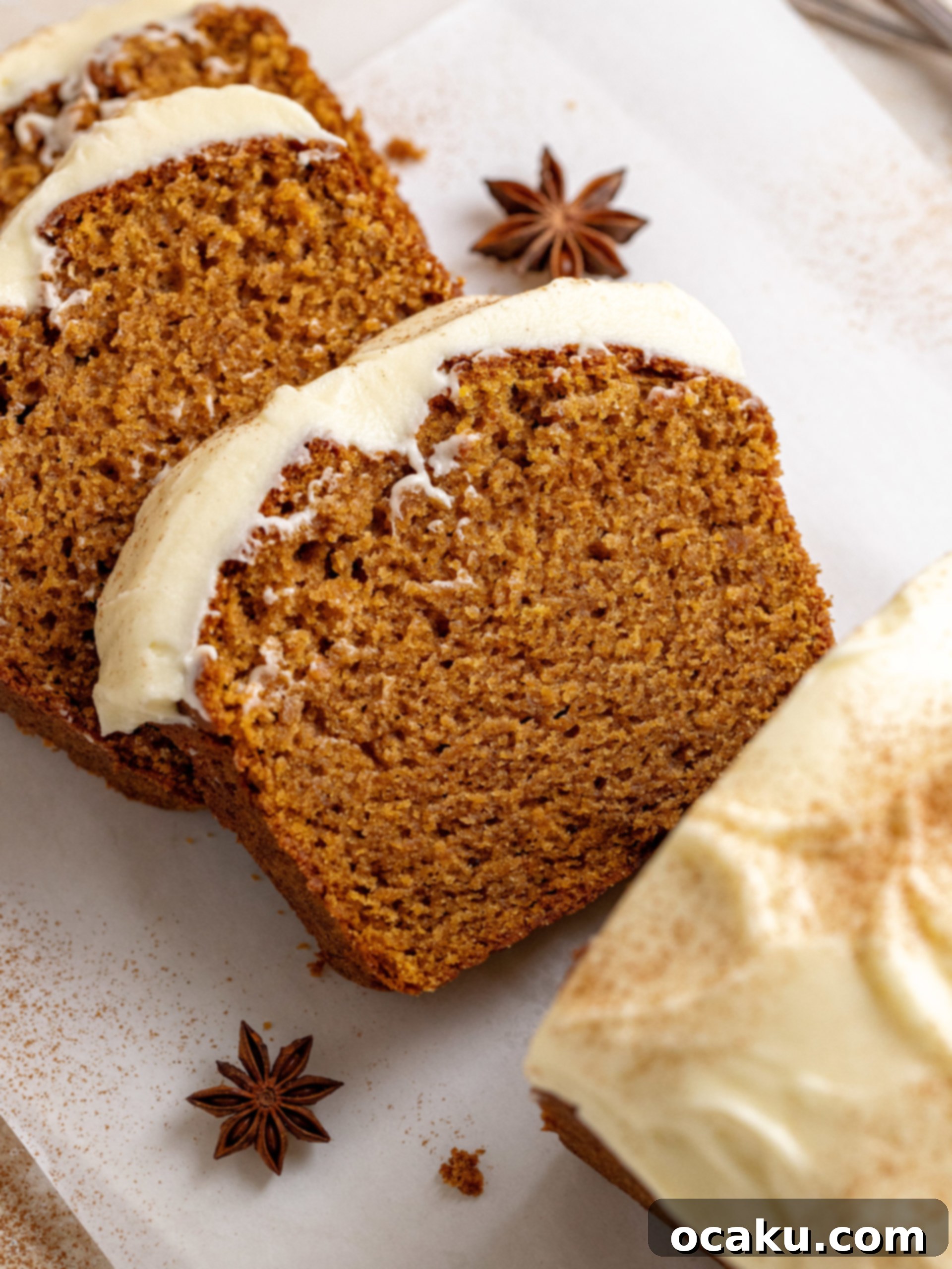Thanksgiving Sweet Endings 22 Sweet Potato Bread with cream cheese frosting.