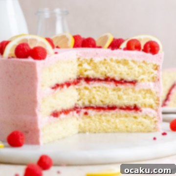Delicious Lemon Raspberry Cake Slice