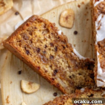 Brown Butter Banana Coffee Cake with vanilla glaze