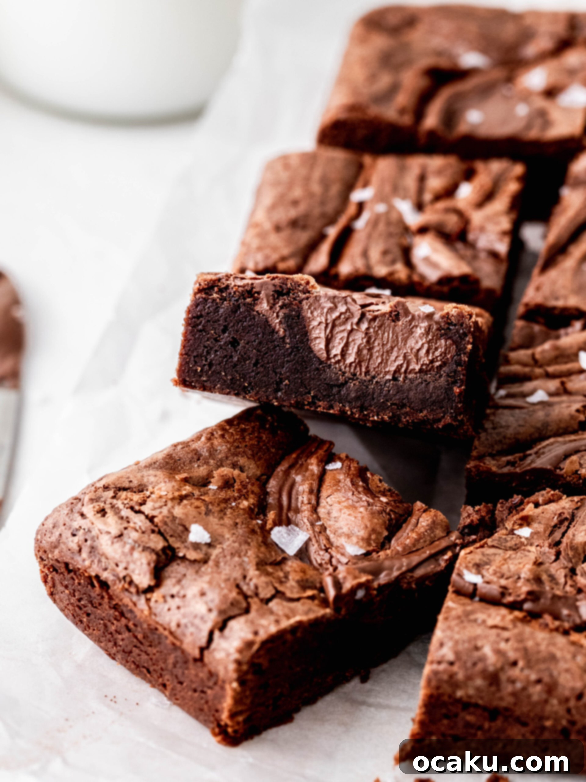 Decadent Nutella Brownies 2 Slices of Nutella brownie.