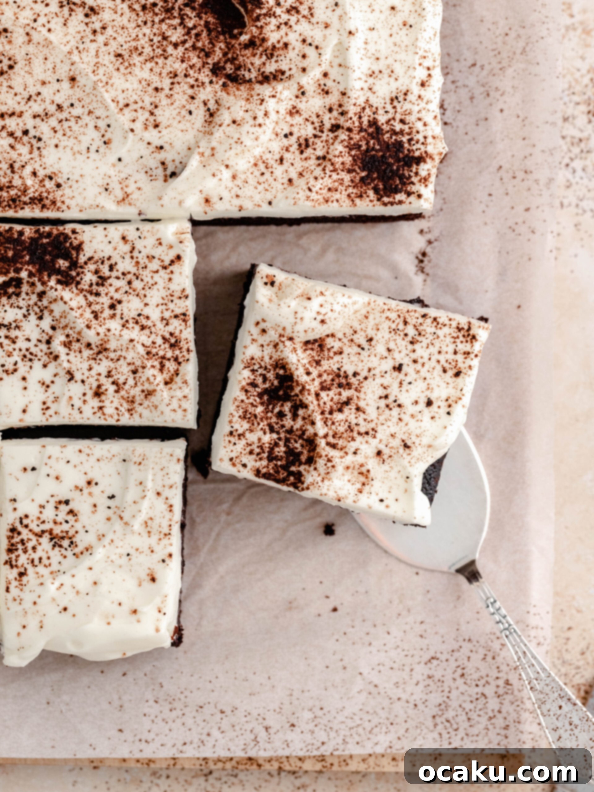 Velvety Chocolate Mascarpone Indulgence 4 A perfect slice of moist chocolate mascarpone cake on a plate.