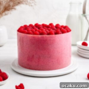 Beautiful Raspberry and Rhubarb Mousse Layer Cake