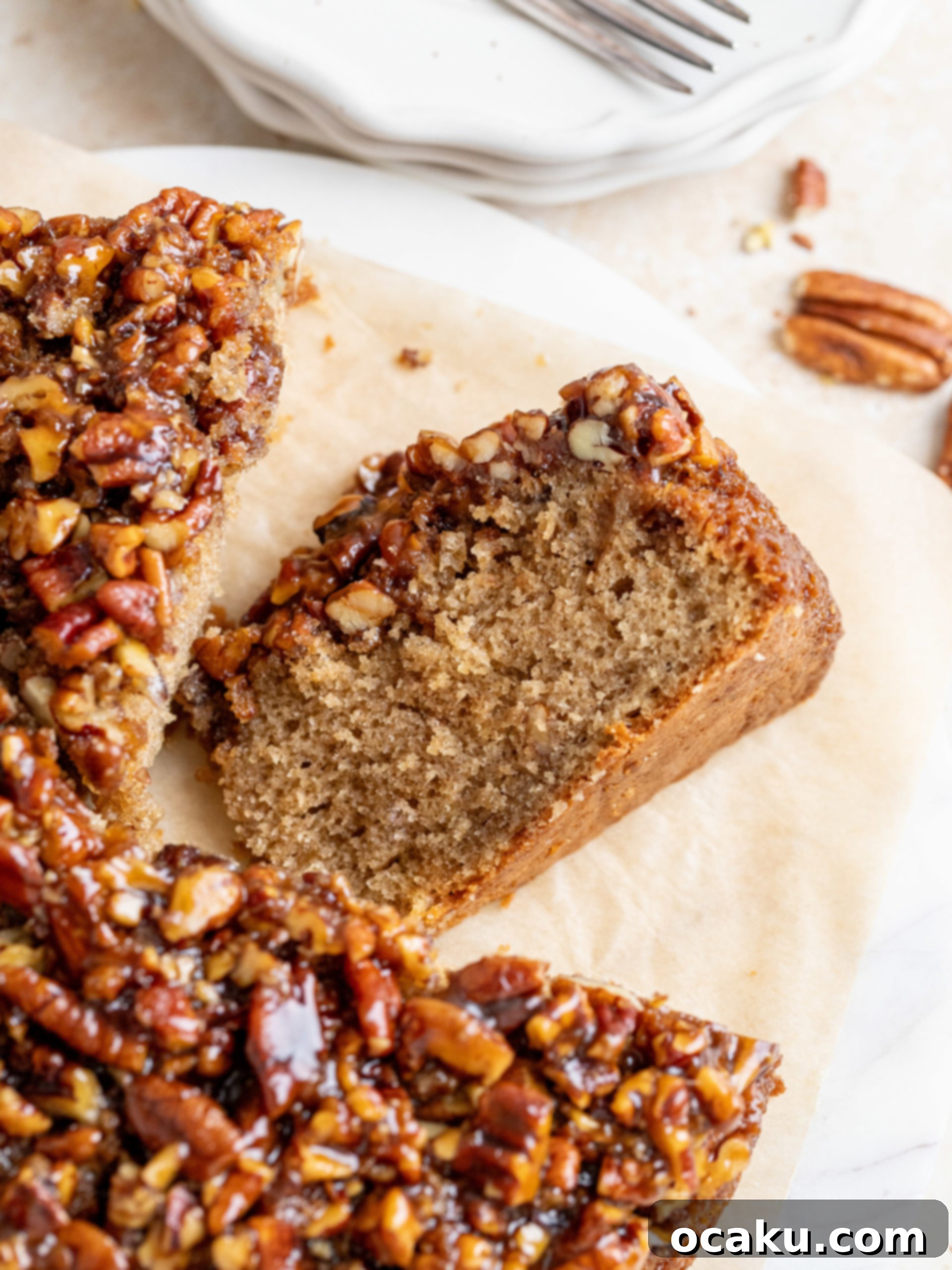Another view of the Pecan Pie Upside Down Cake