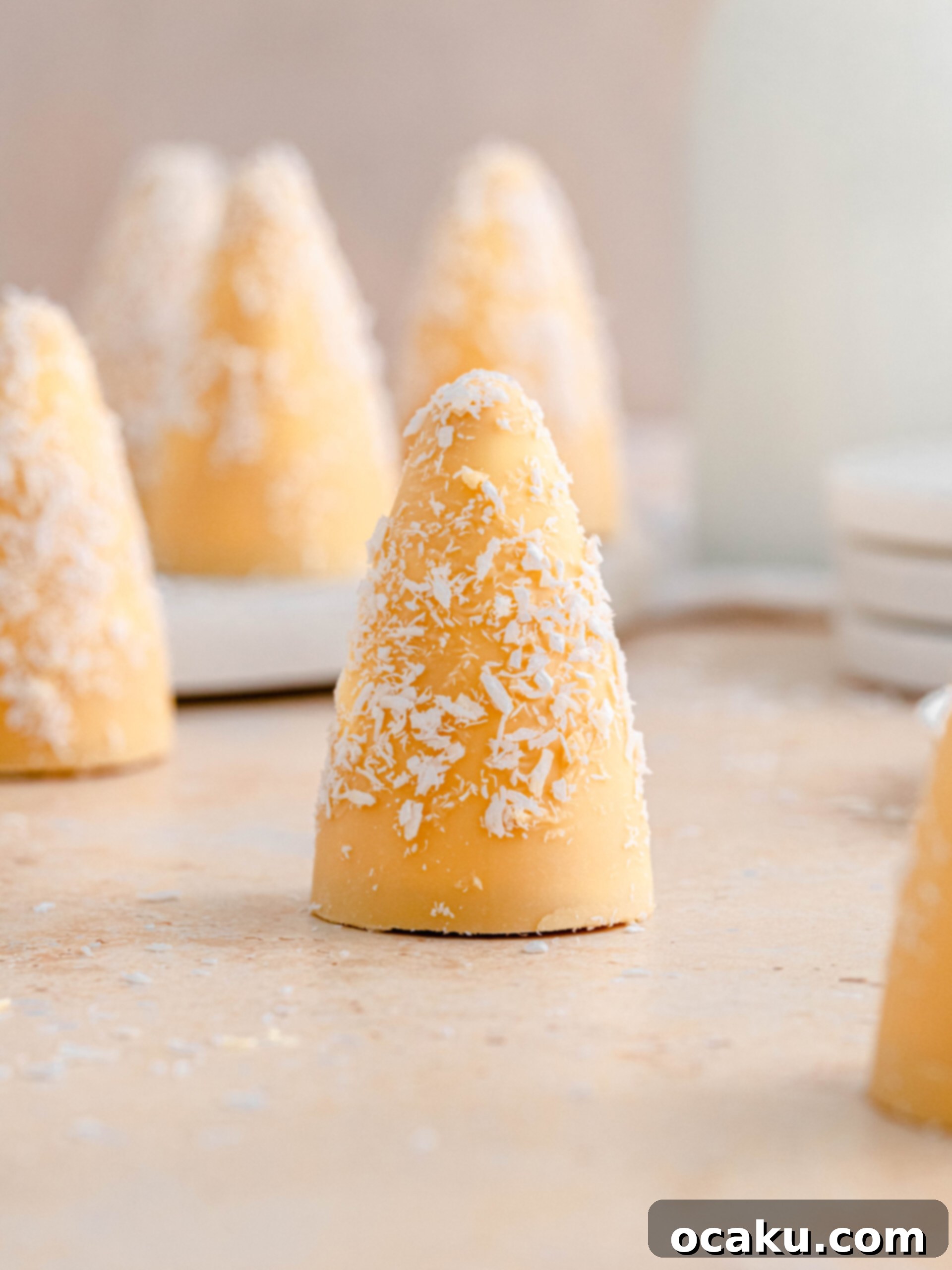 passion fruit and coconut cream puffs ready to be served.