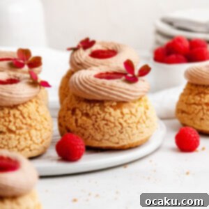 Choux au Craquelin with Raspberry and Nutella