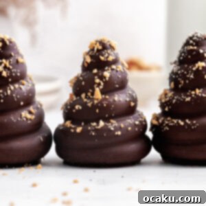 Reese's Peanut Butter Cream Puffs with a rich chocolate coating and peanut topping