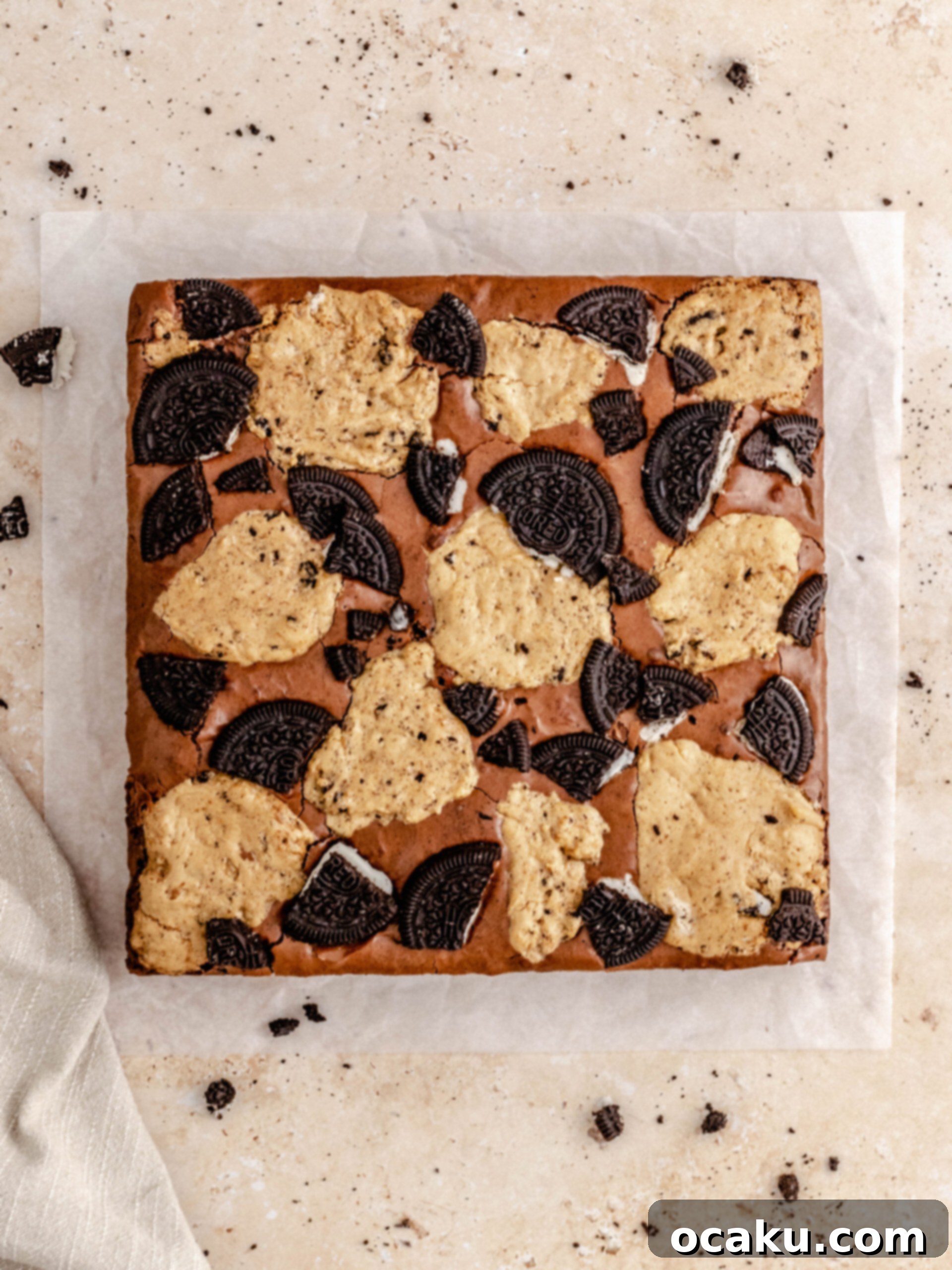 A delicious Oreo brookie with a perfect crinkly top.