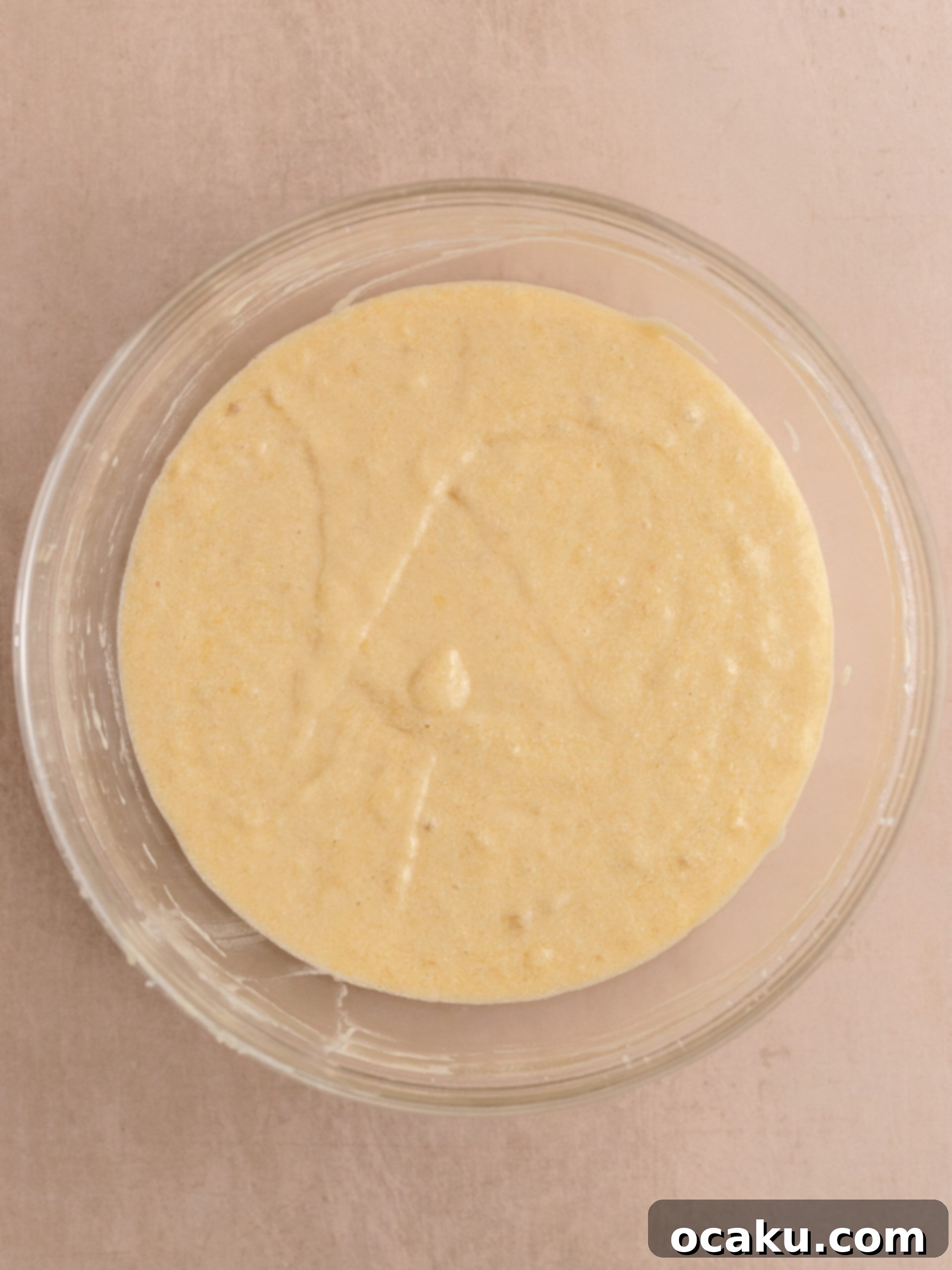 Baked banana cake cooling on rack