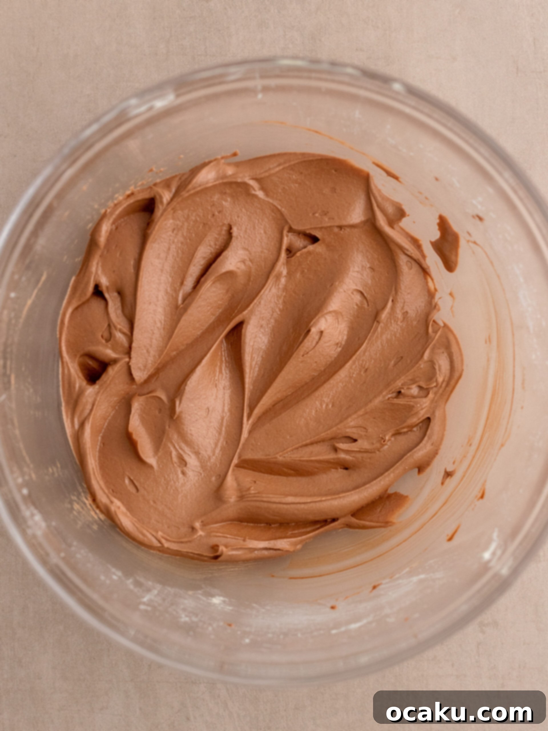 Finished banana cake with chocolate buttercream