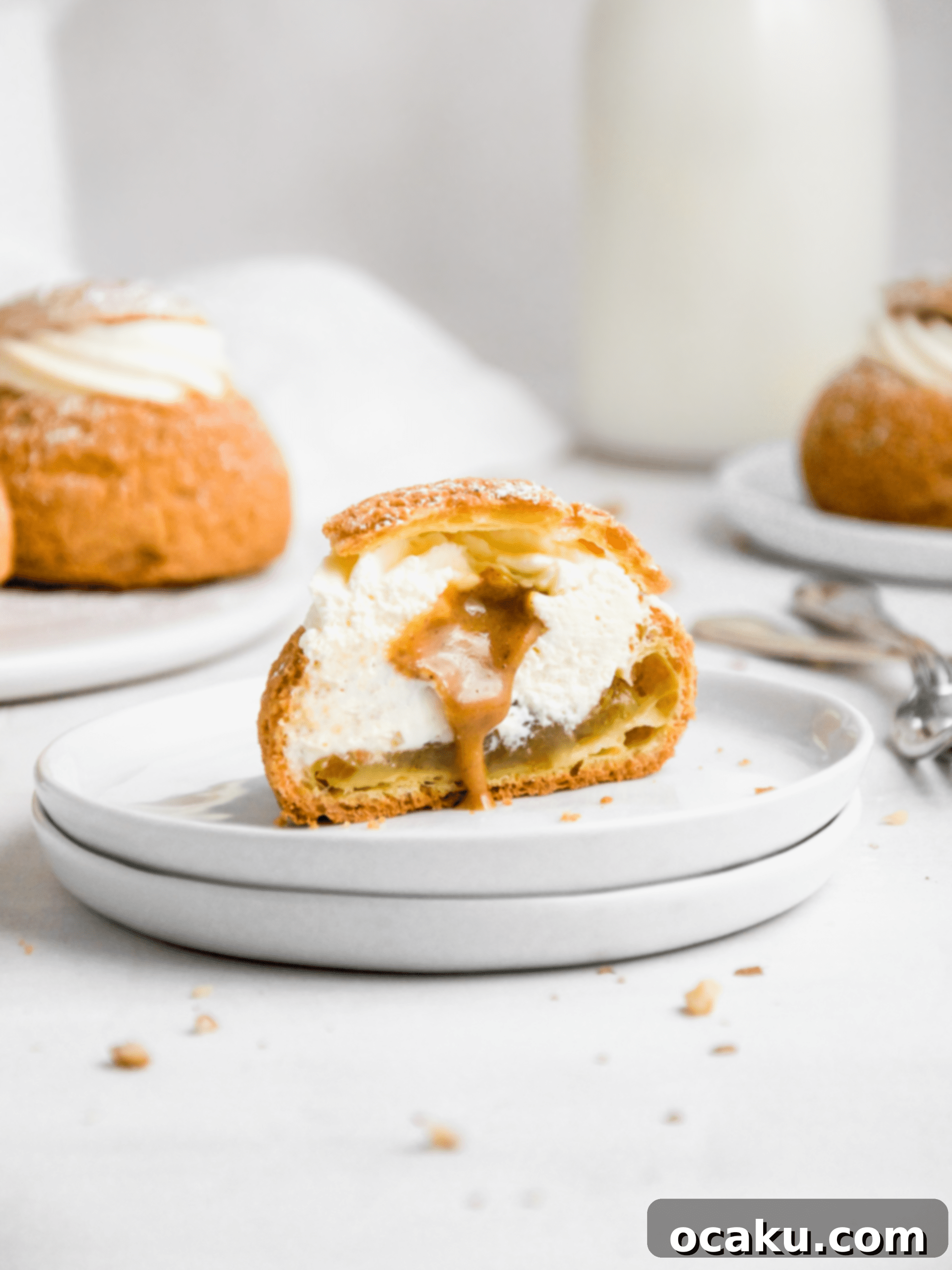 Close-up of baked Choux au Craquelin on a cooling rack, showcasing its golden color and texture.