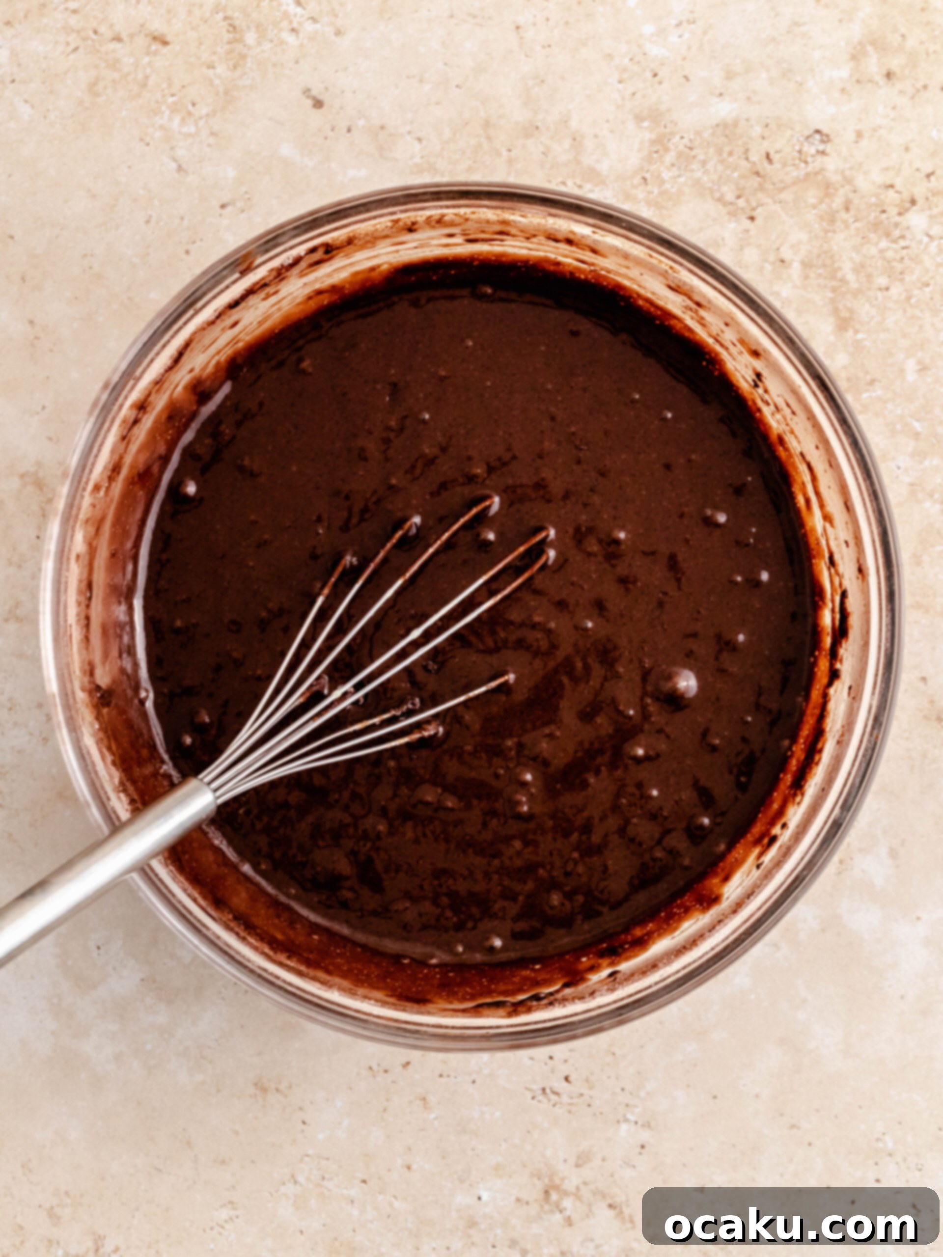 Mix the wet into the dry until combined 