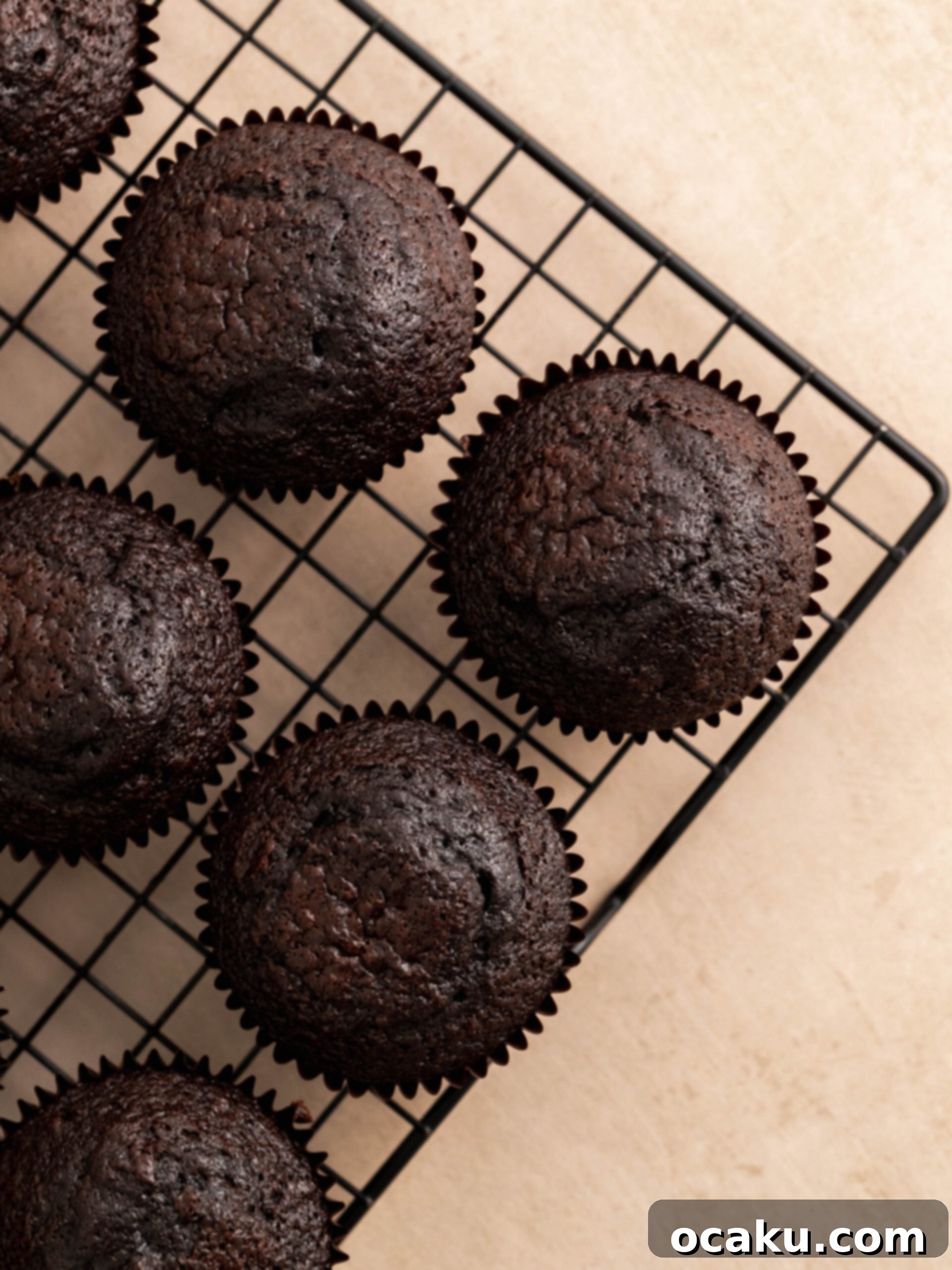 Let the cupcakes cool down on a cooling rack.