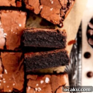 A perfectly baked and sliced dairy-free brownie.