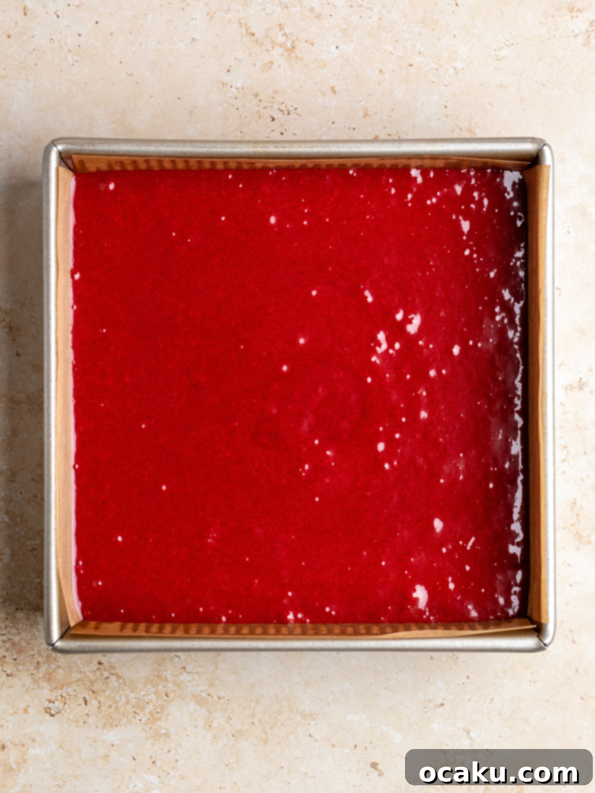 Decadent Red Velvet Brownies 4 Red velvet brownie batter showing vibrant red color after mixing wet ingredients
