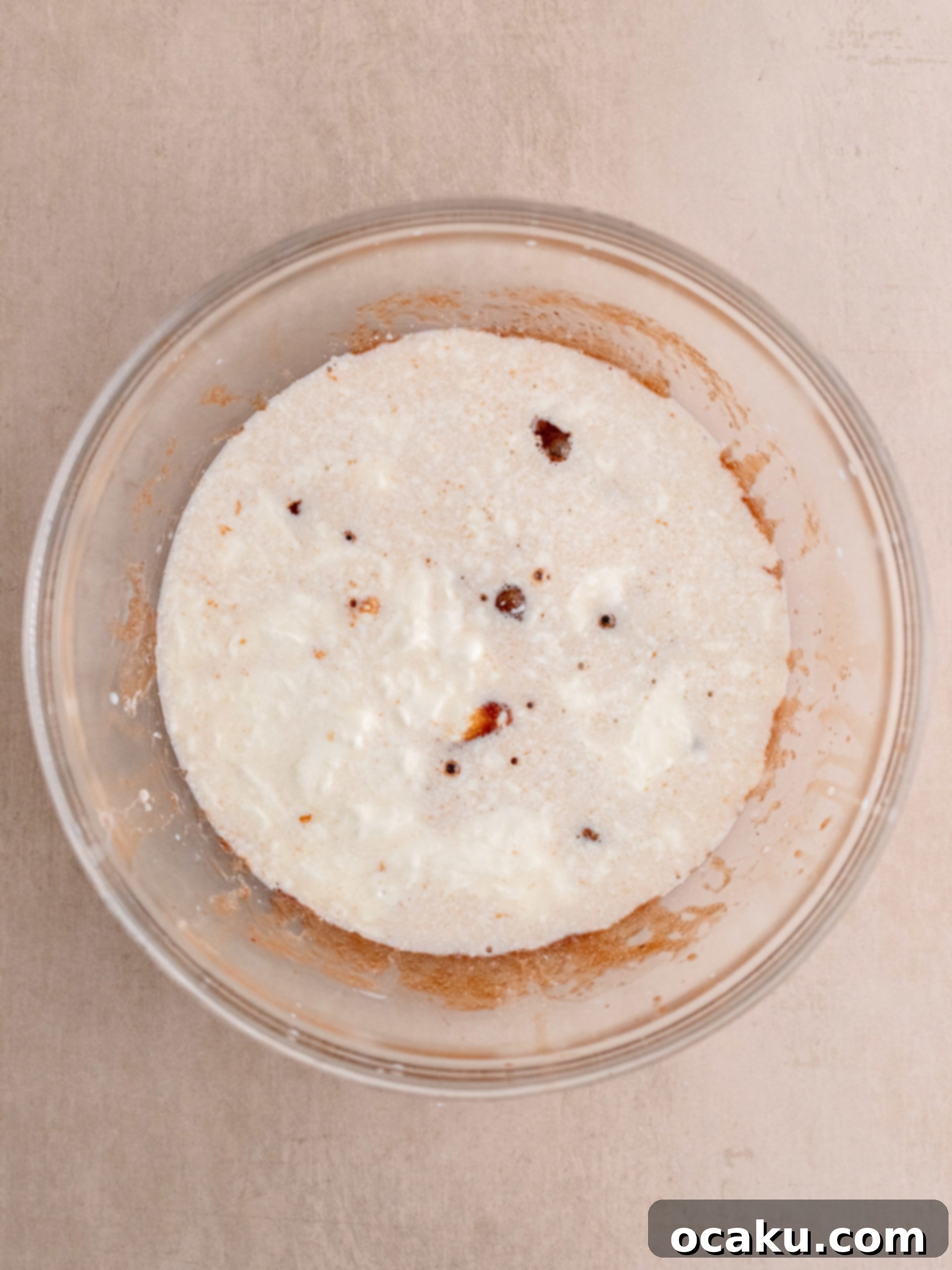Triple Chocolate Muffin batter resting in a bowl.