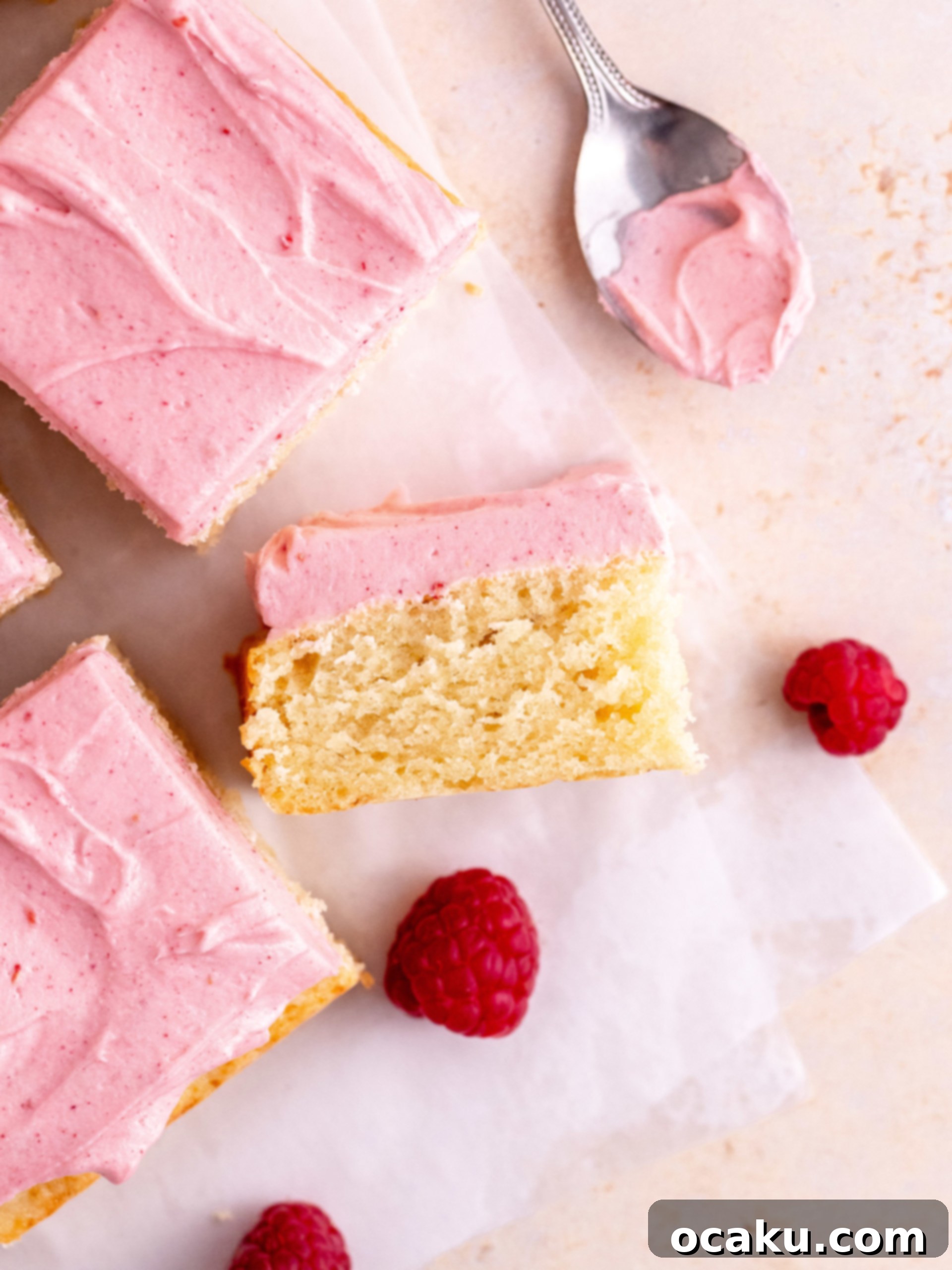 Delicious Almond Raspberry Cake 10 Beautifully frosted Almond Raspberry Cake, ready to be served