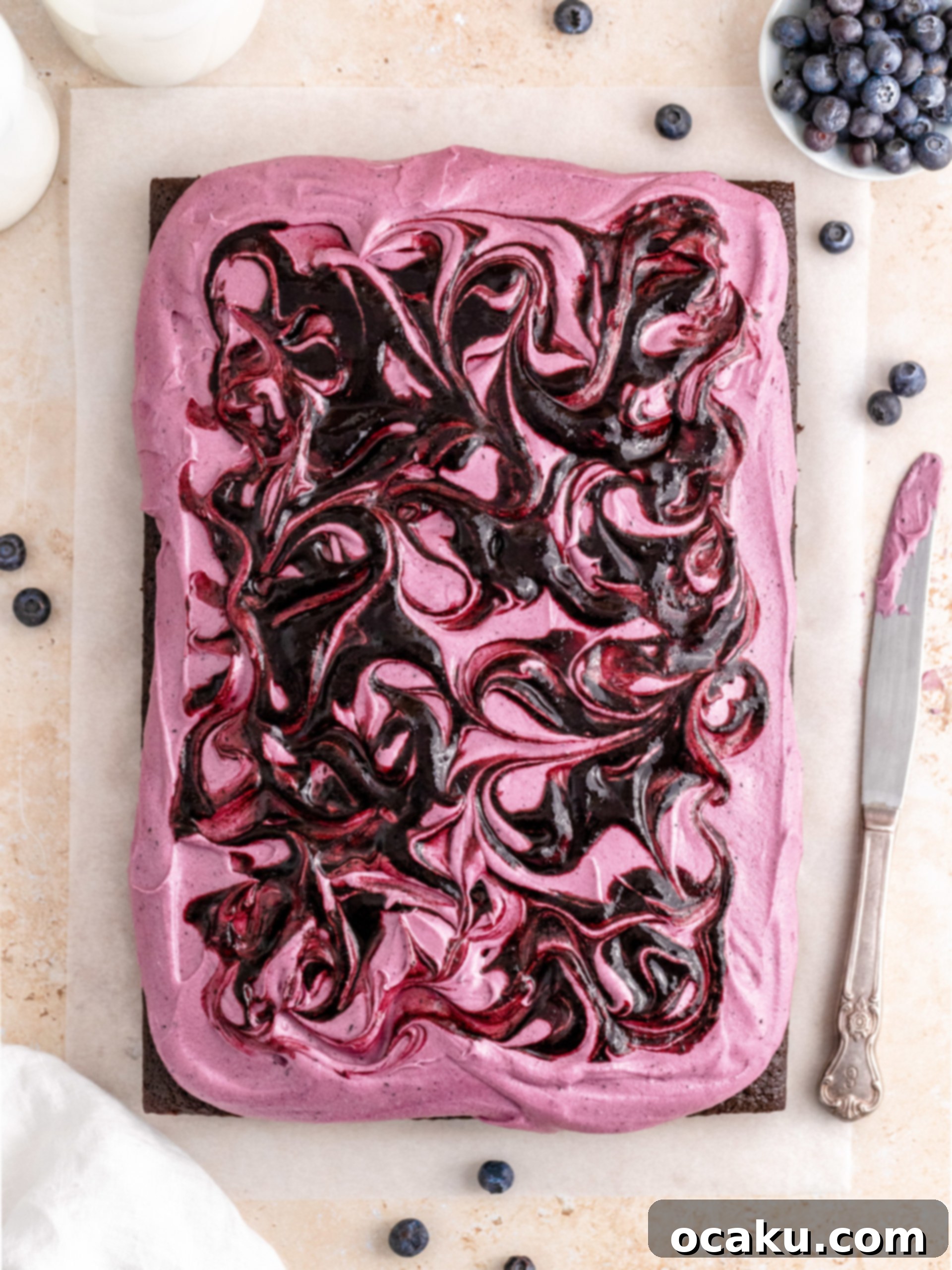 Blueberry Midnight Dream 2 Decadent Blueberry Chocolate Cake with creamy frosting and fresh berries