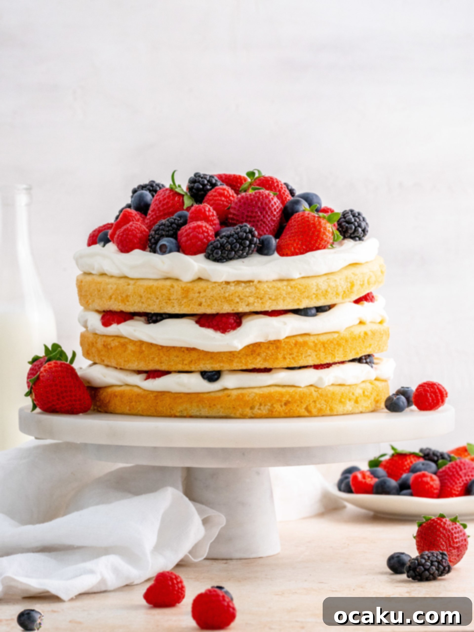 Berry Bliss Cake 2 A beautifully decorated fresh berry cake with mascarpone cream.
