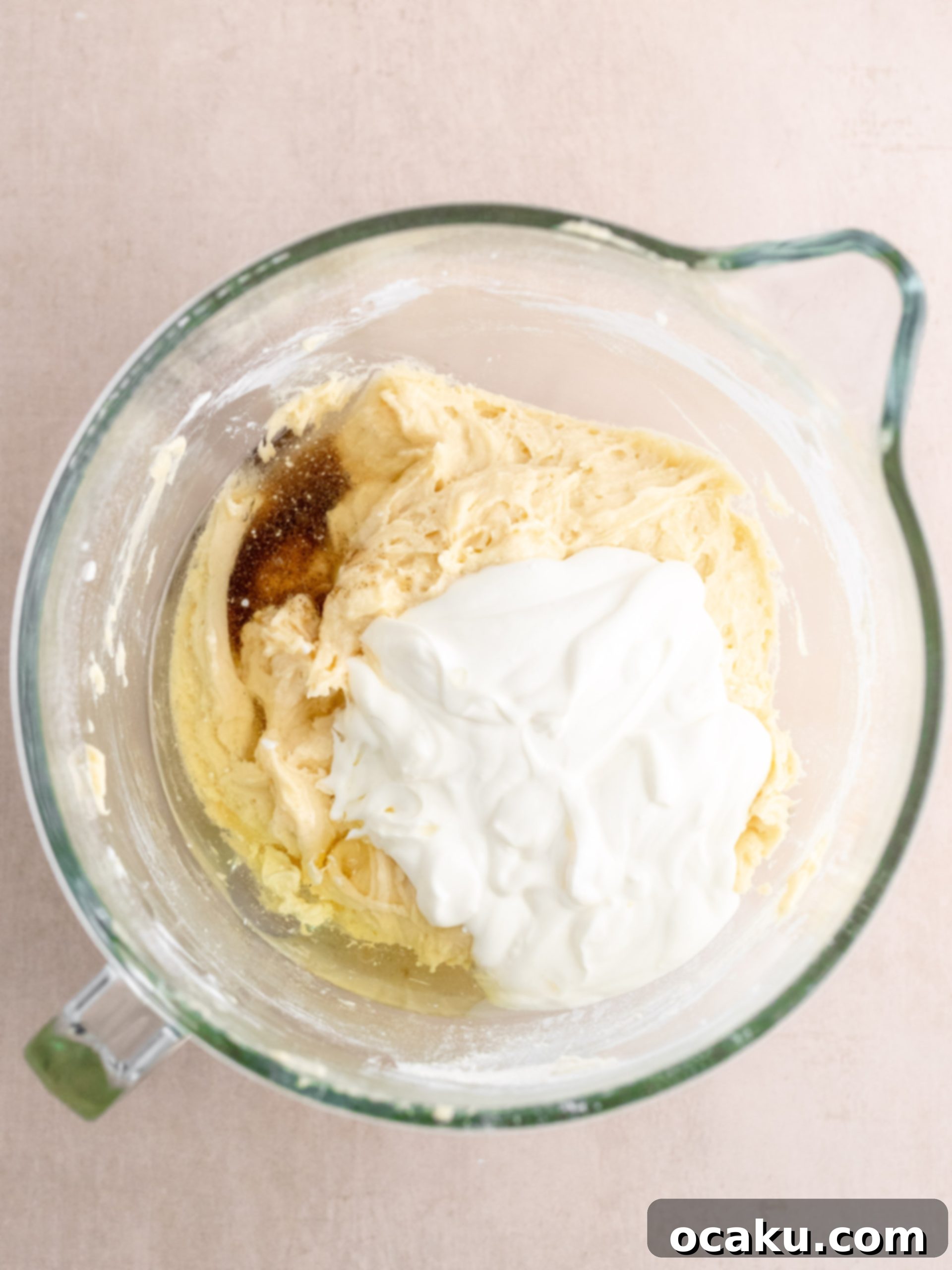 Berry Bliss Cake 5 Step 2: Creaming butter and sugar for cake batter.